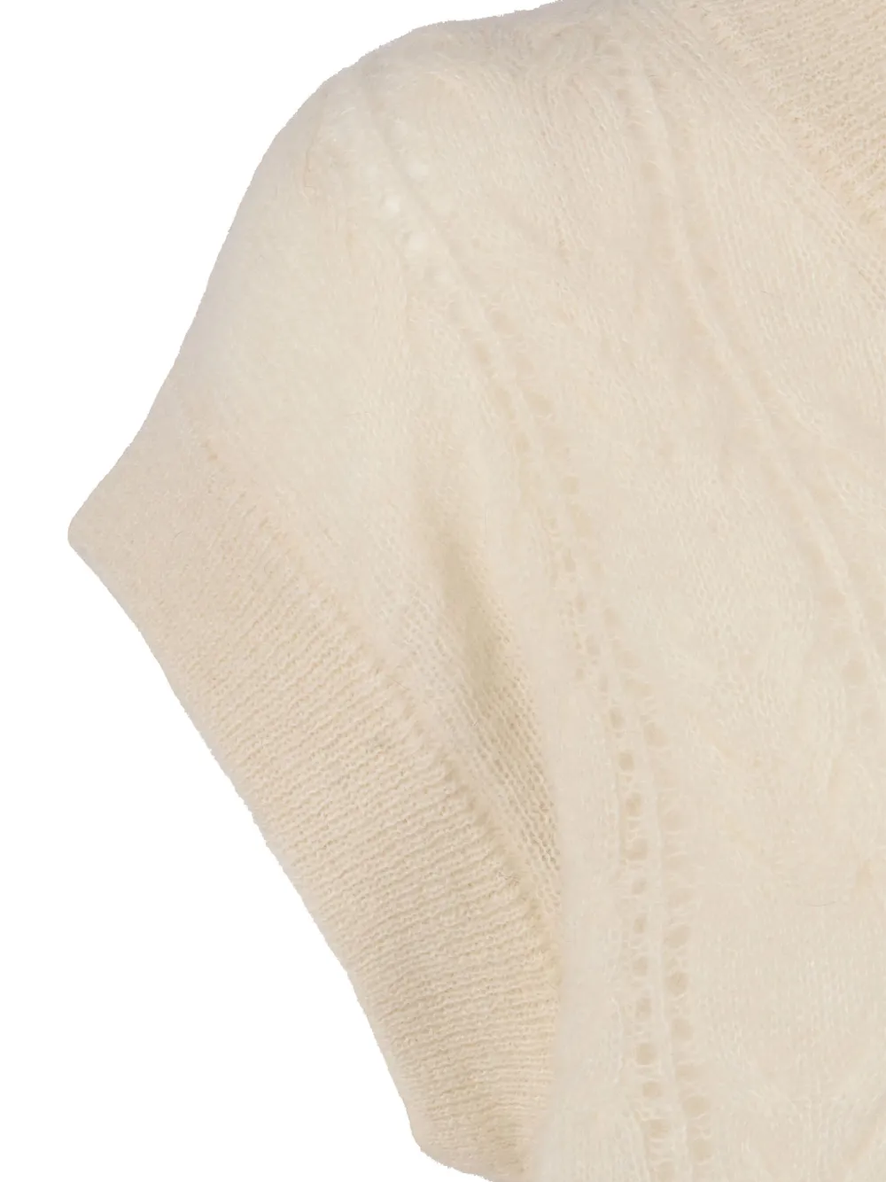 Filippo De Laurentiis Cable-knit V-neck Vest In Neutral