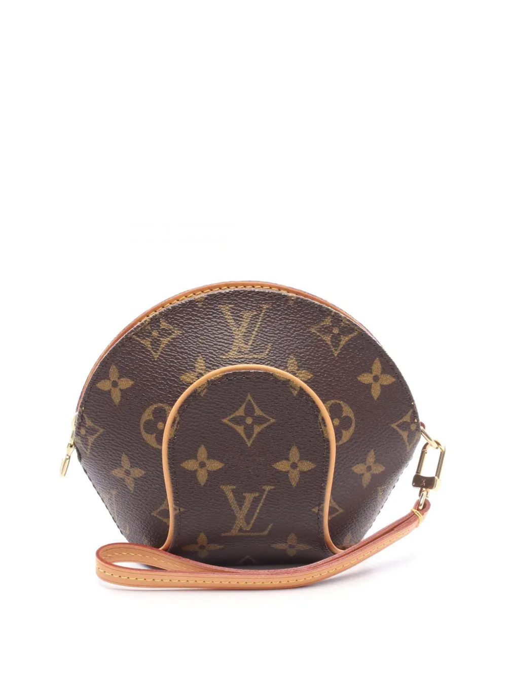 Pre-owned Louis Vuitton 2005 Monogram Mini Ellipse Clutch Bag In Brown