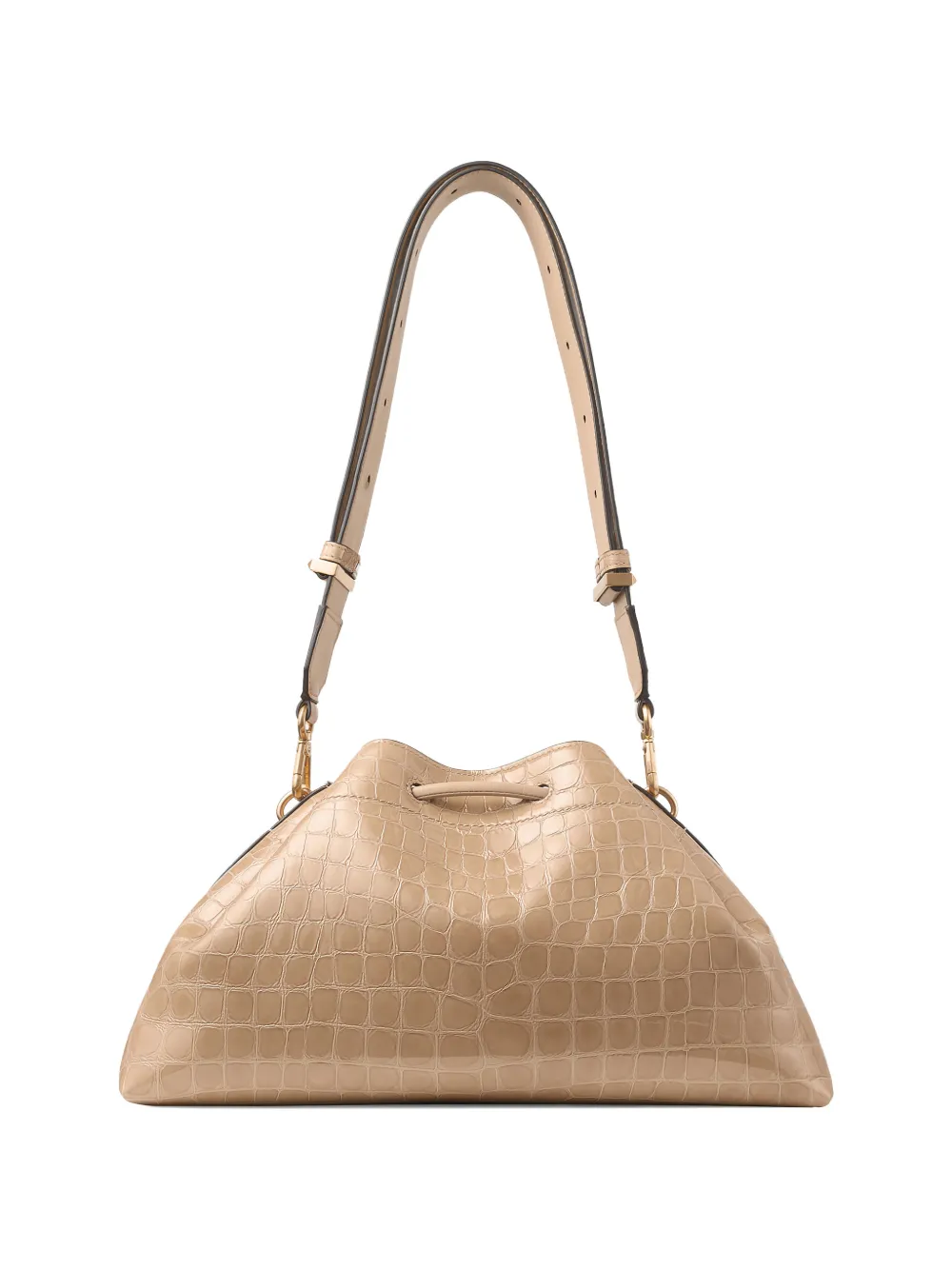 Jimmy Choo medium Cinch crocodile-effect shoulder bag - Beige