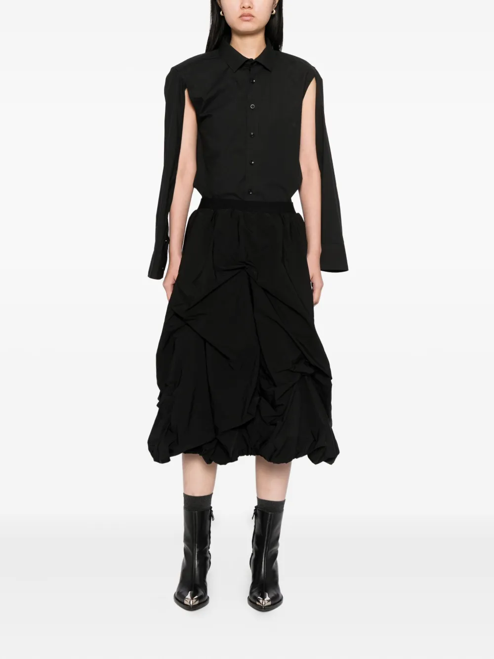 ALAINPAUL Gedrapeerde rok - Zwart