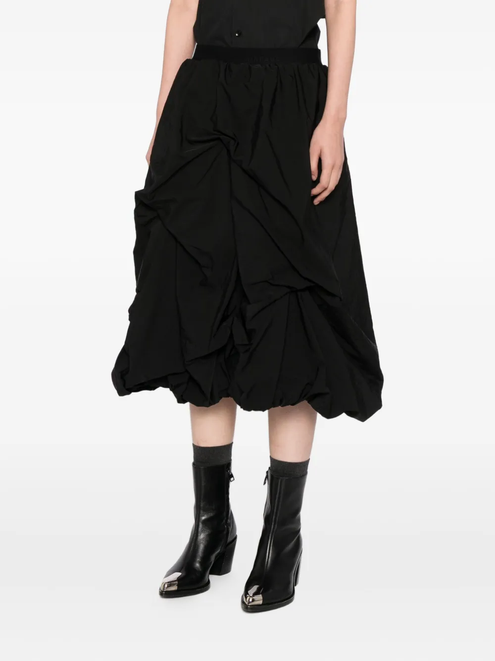 ALAINPAUL Gedrapeerde rok Zwart