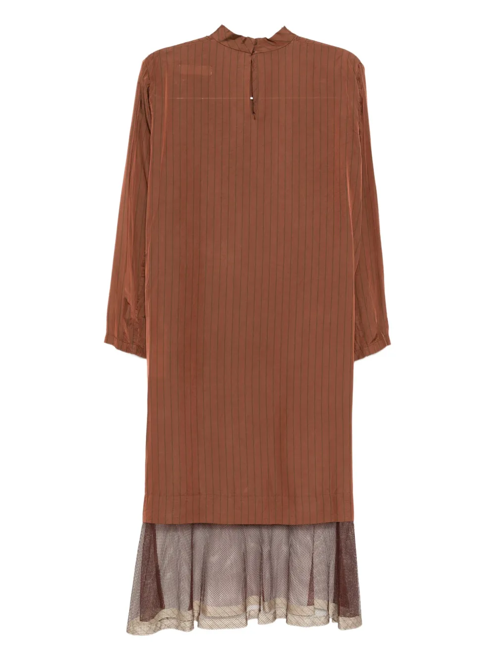 Toga Striped Midi Dress In Brown