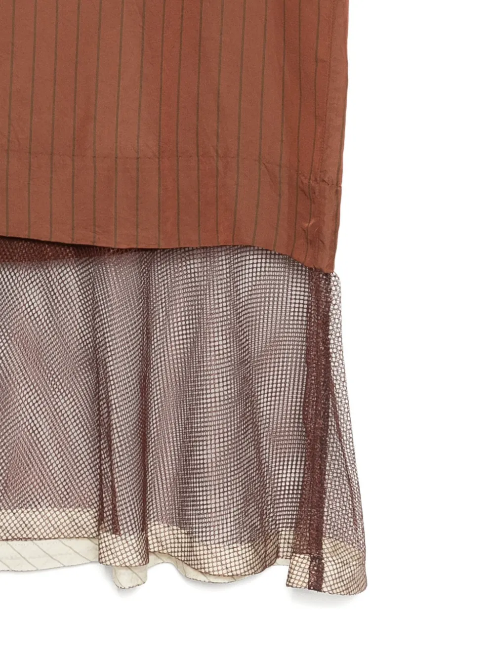 Toga Striped Midi Dress In Brown