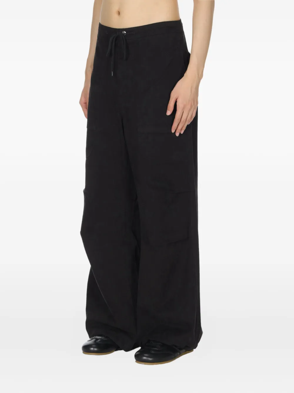 Entire Studios Drawstring Cargo Barren Trousers In Black