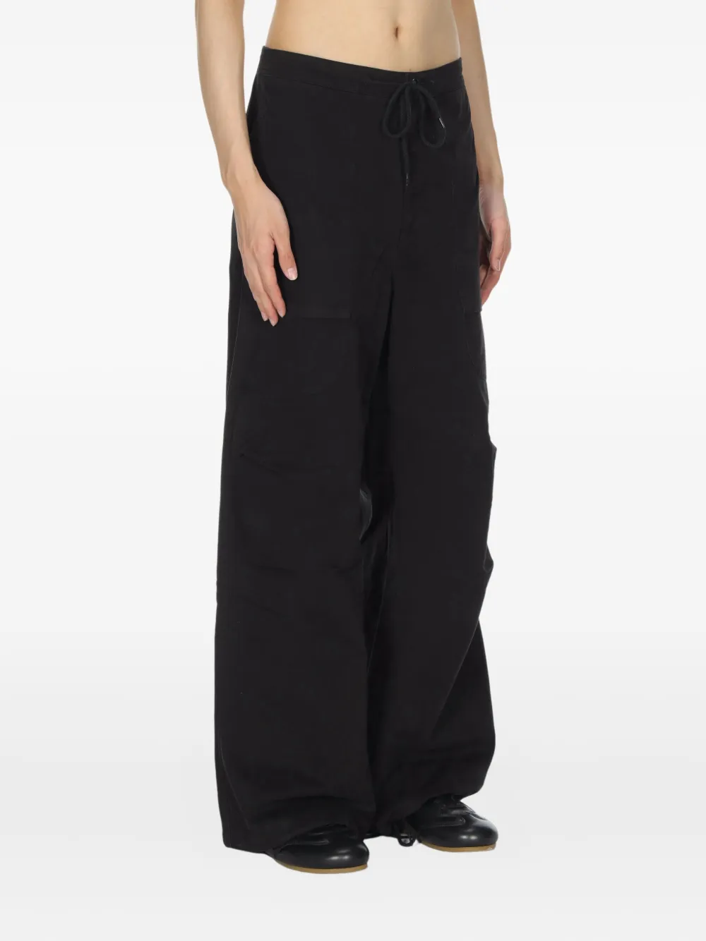 Entire Studios Drawstring Cargo Barren Trousers In Black