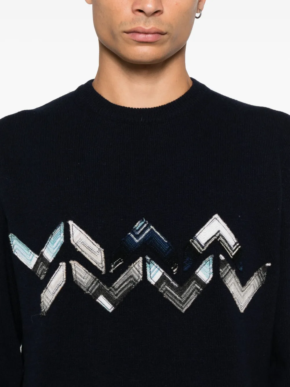 Missoni Wollen trui met zigzag-detail Blauw