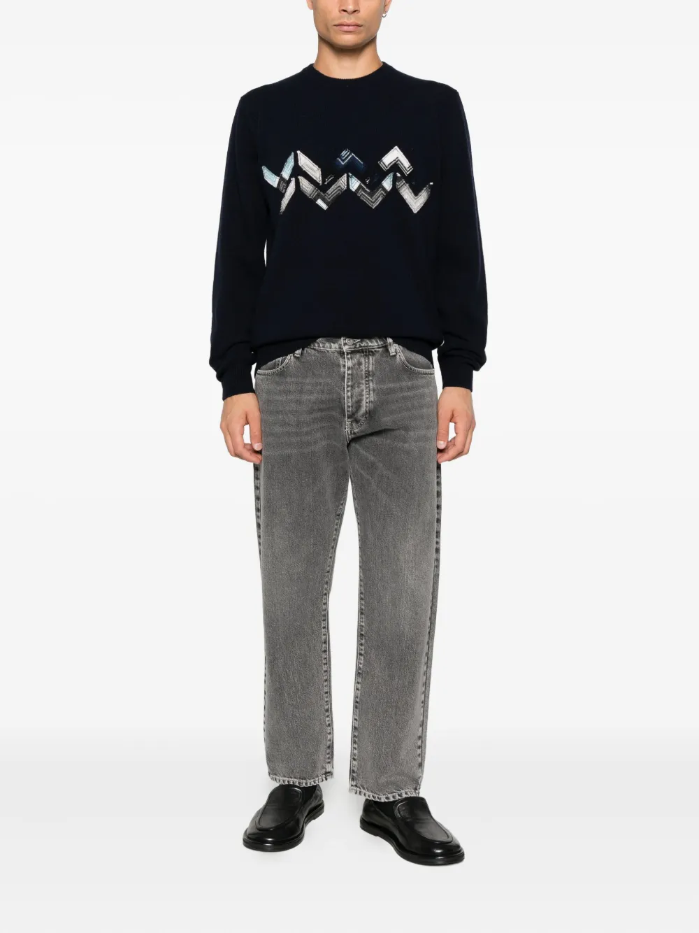 Missoni Wollen trui met zigzag-detail - Blauw