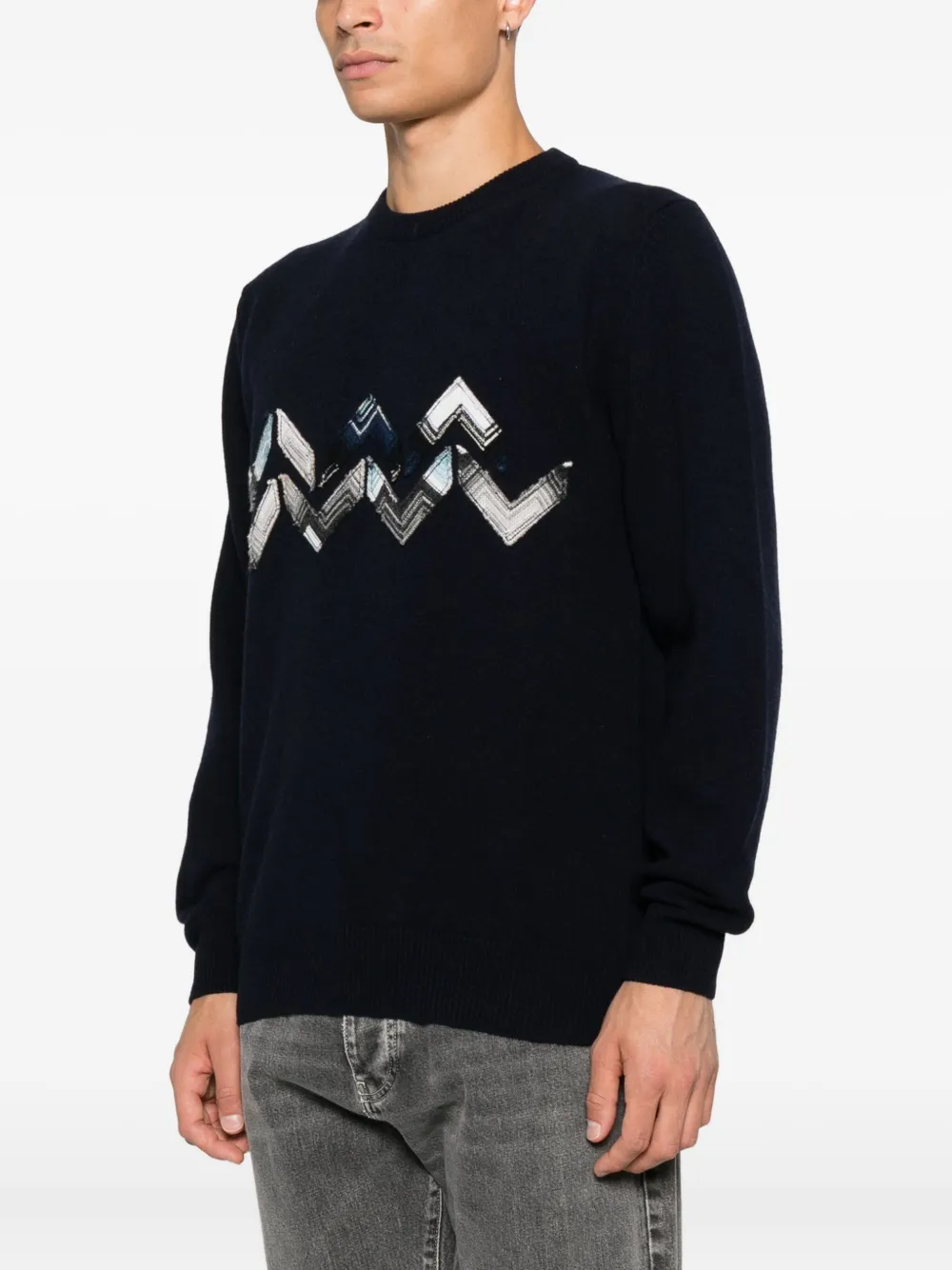 Missoni Wollen trui met zigzag-detail Blauw