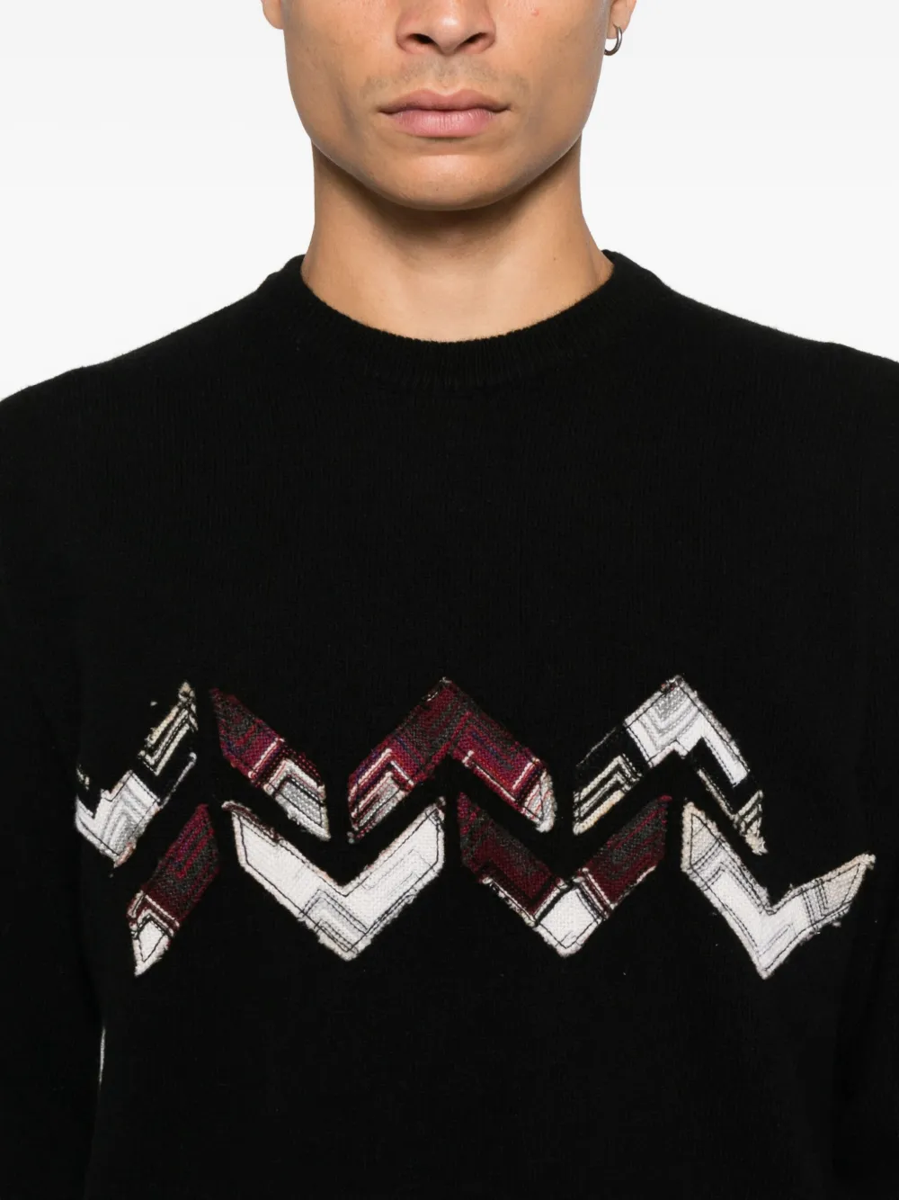 Missoni Wollen trui met zigzag-detail Zwart