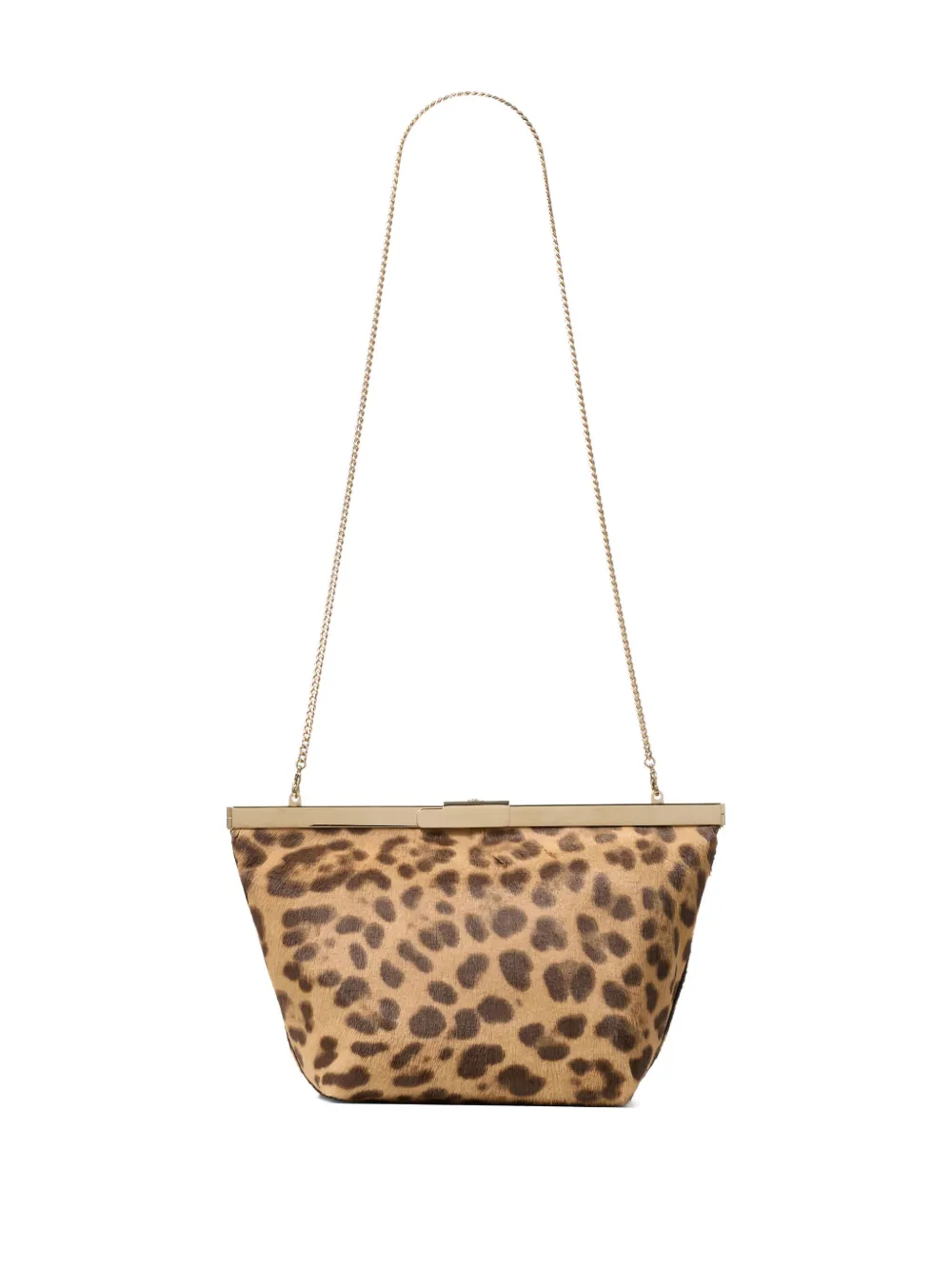Jimmy Choo Ganache leopard-print chain clutch bag - Beige