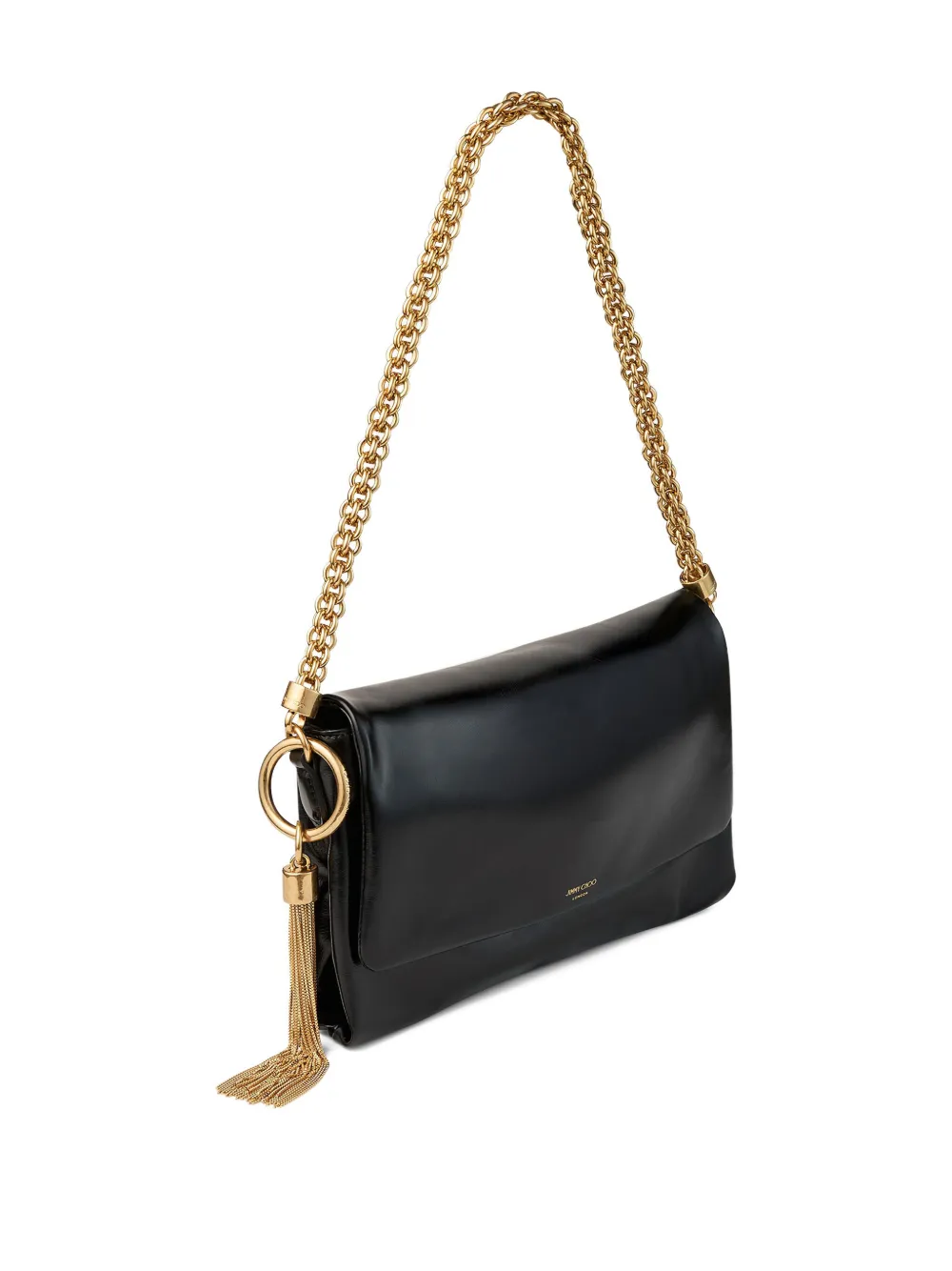 Jimmy Choo Callie Flap schoudertas met kwastje en ketting Zwart