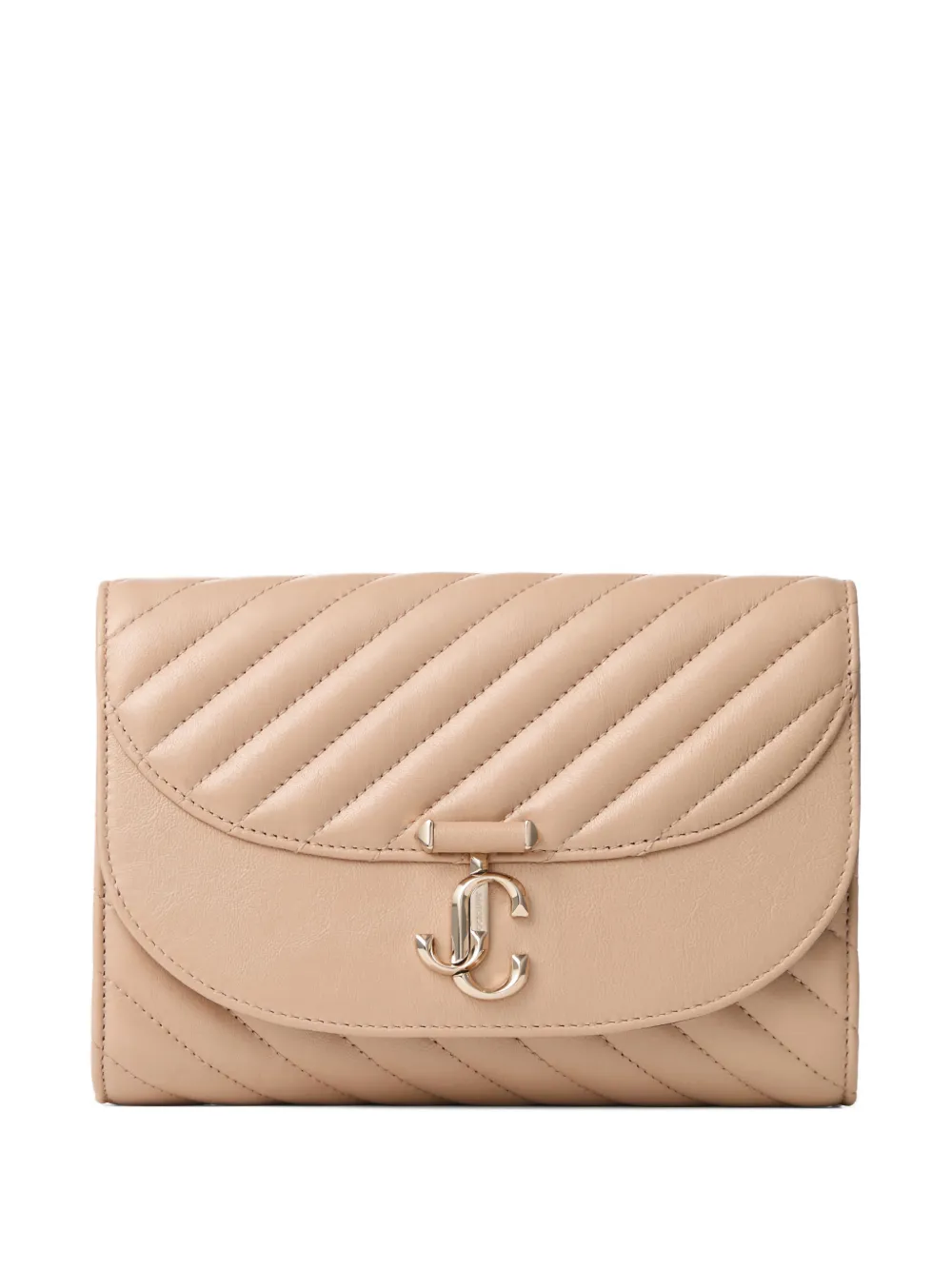 Jimmy Choo Curve quilted chain-strap clutch bag - Neutrals