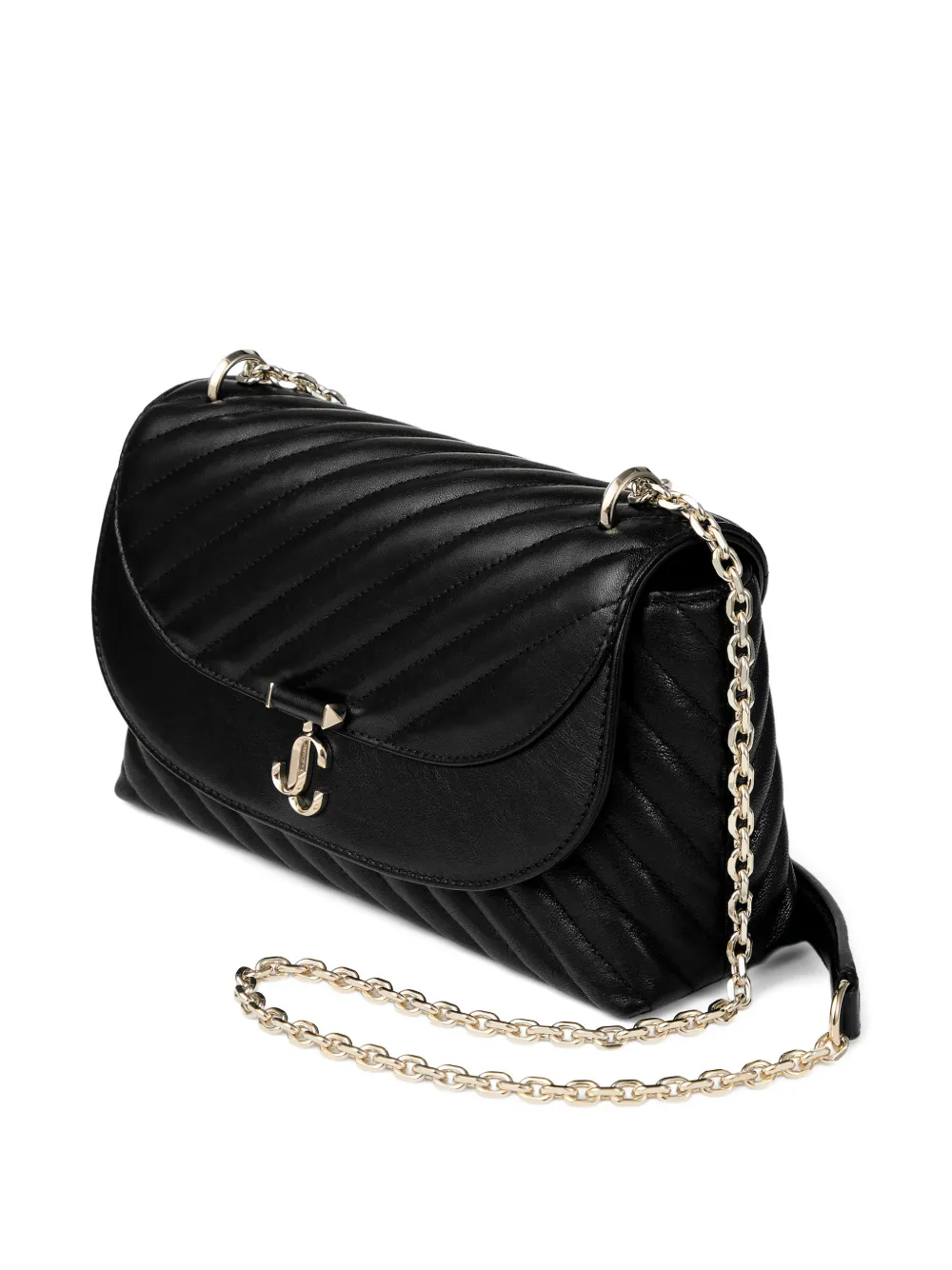  Jimmy Choo Curve Logo-plaque Cross-body Bag - Black 