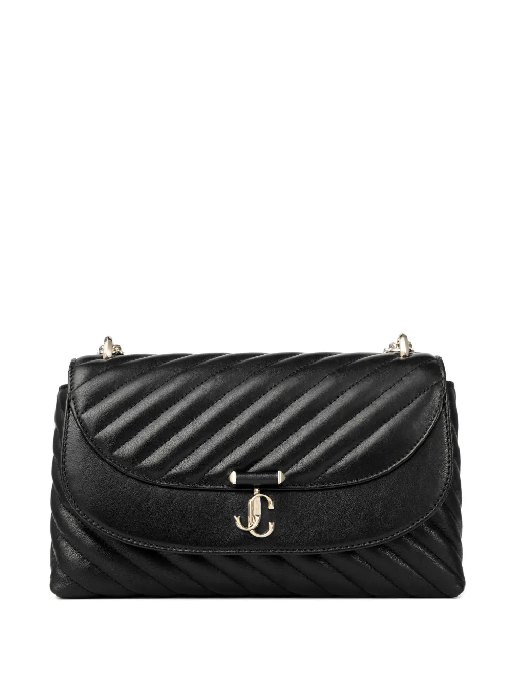 Jimmy Choo Borsa a tracolla Curve con placca logo - Nero