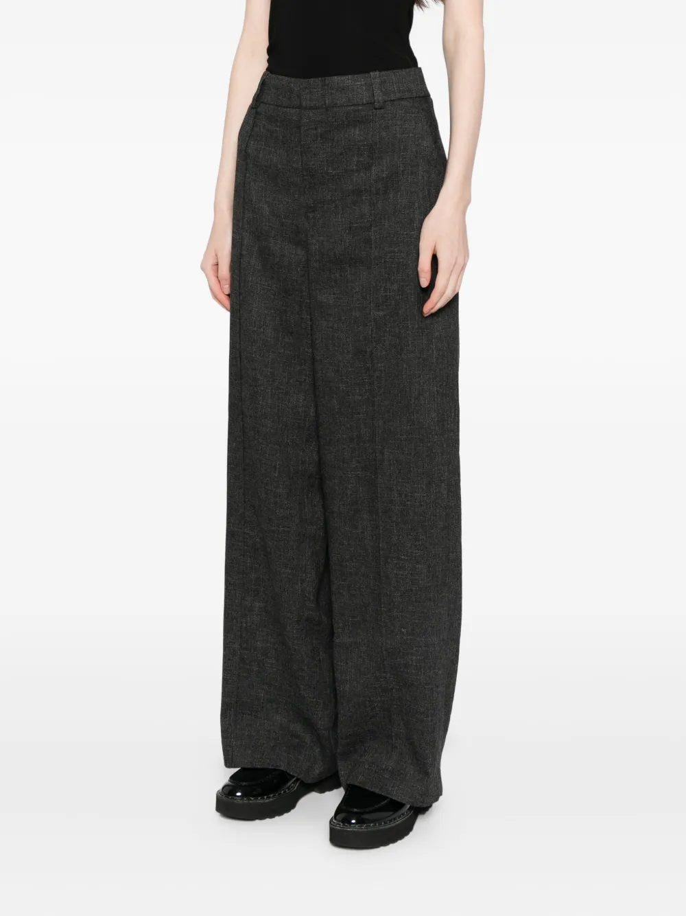 Vince Jaspe gesmockte broek - Zwart