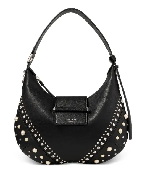 Jimmy Choo small Bar Hobo studded pearl shoulder bag