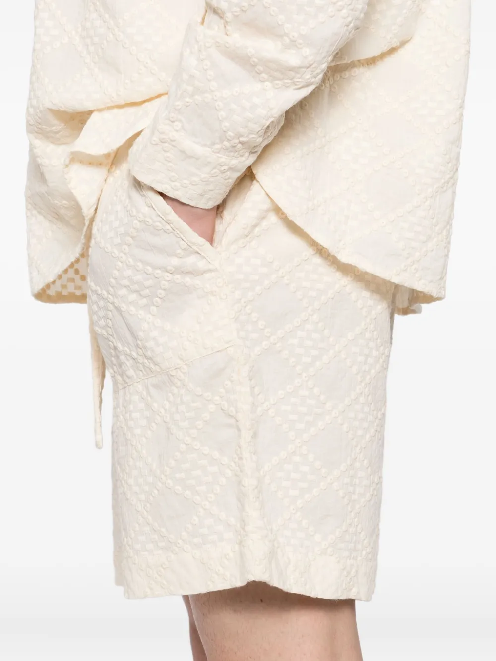 Smr Days Textured Drawstring Shorts In Neutral