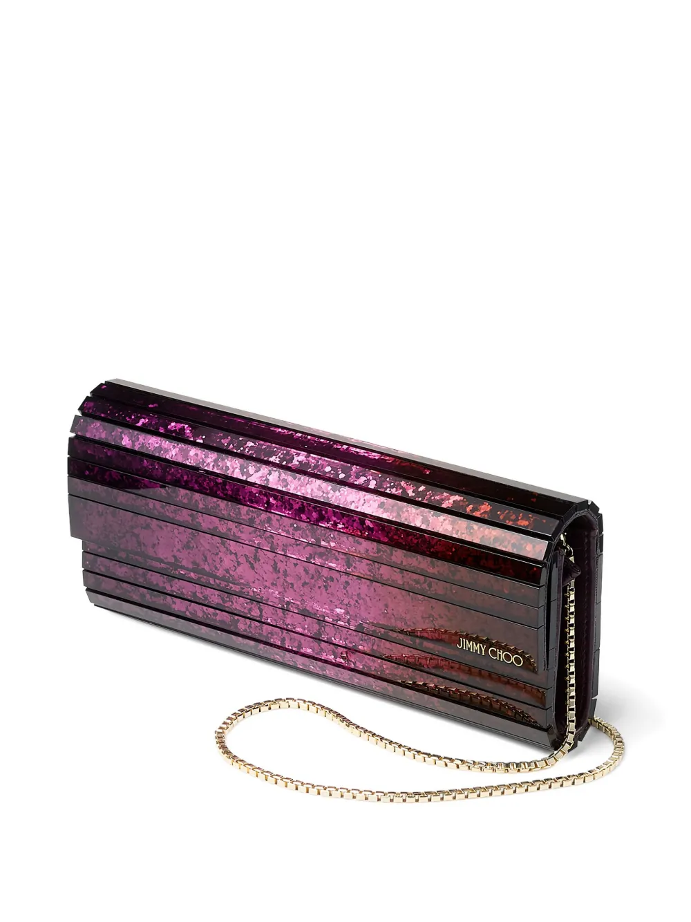 Jimmy Choo Sweetie Glitter-embellished Clutch Bag In Purple