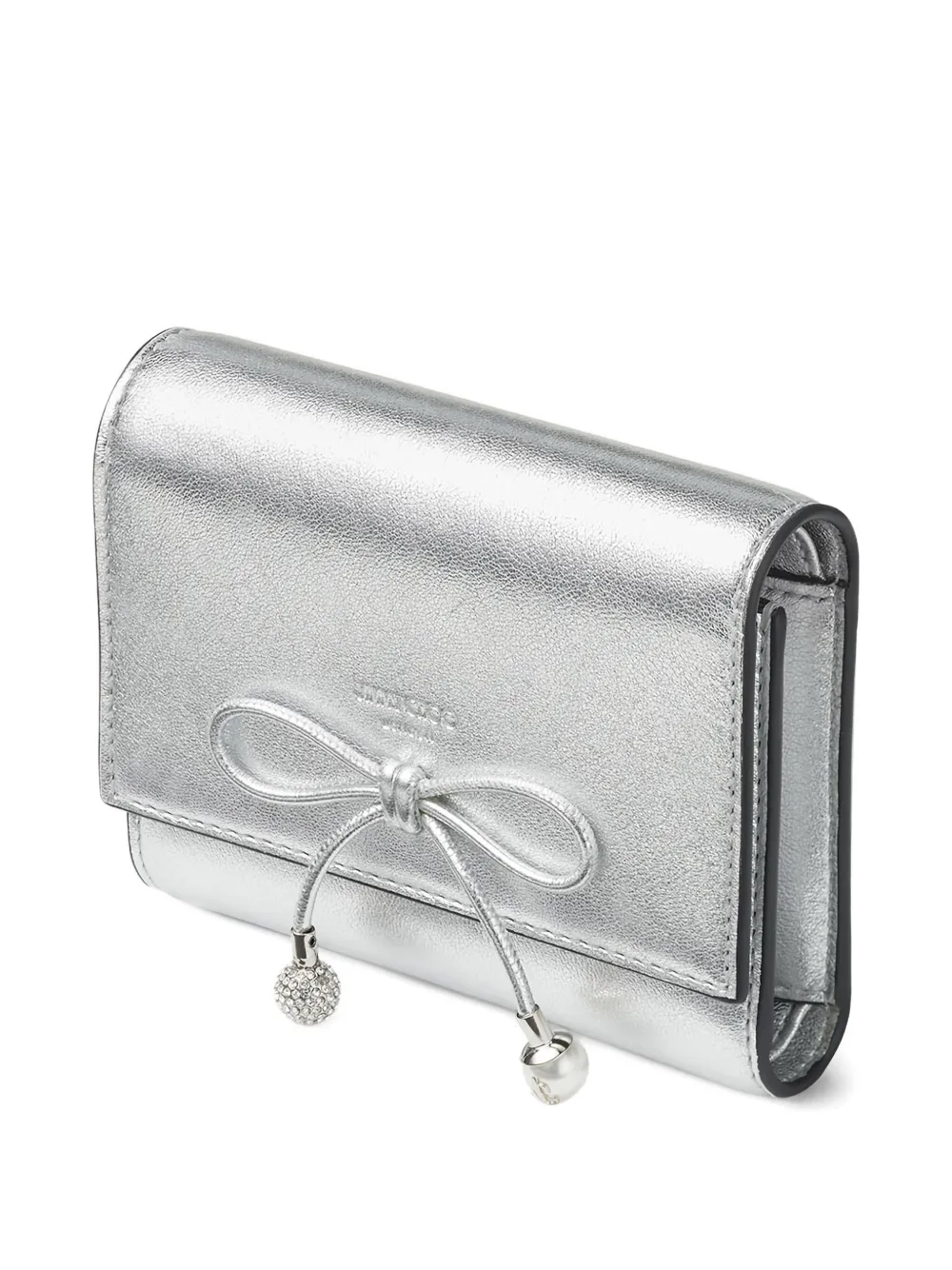  Jimmy Choo Marinda Bow-detail Wallet - Silver 