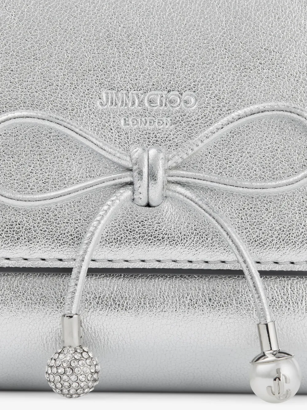 Jimmy Choo Marinda portemonnee met strikdetail Zilver