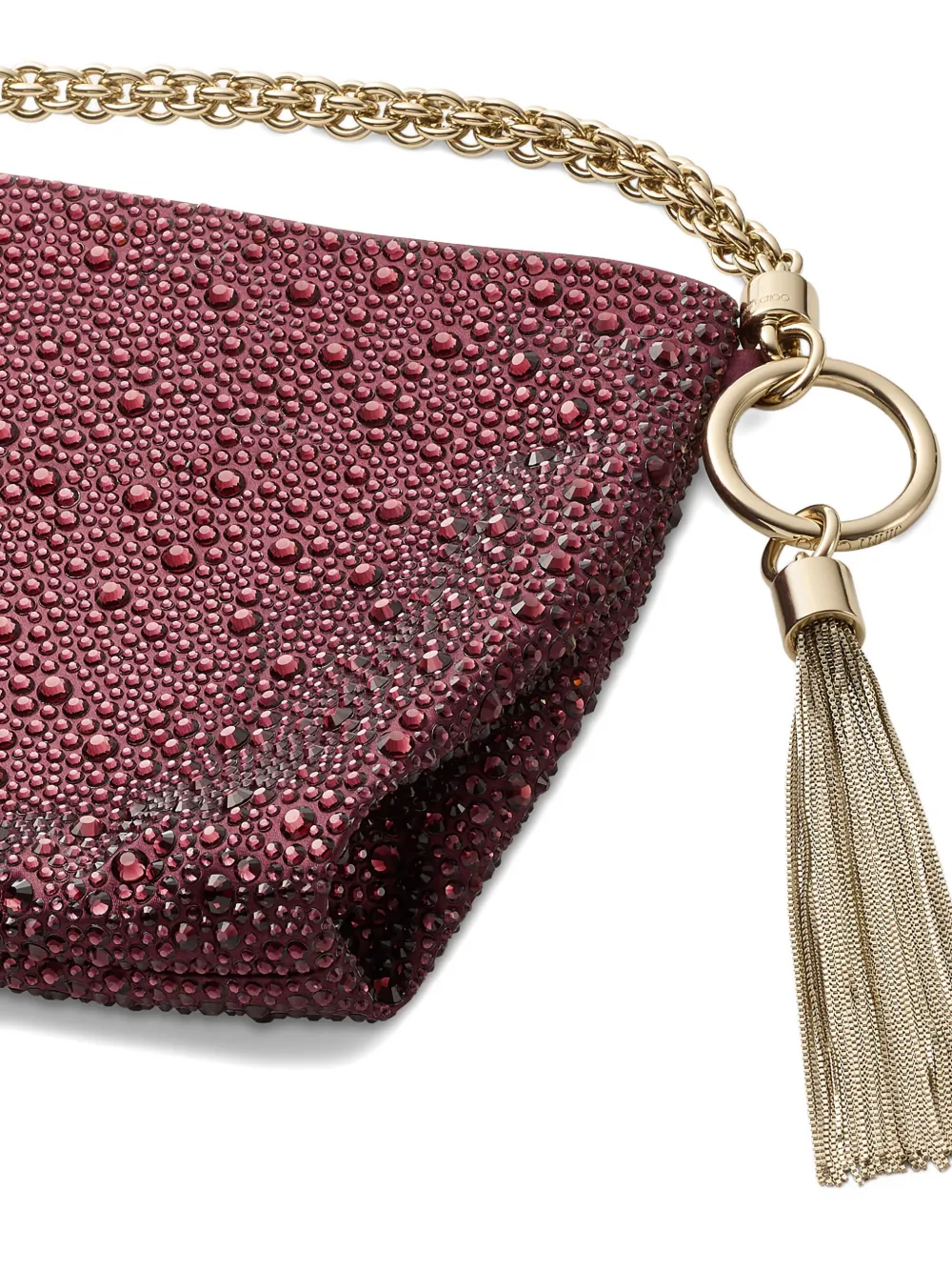 Jimmy Choo Callie clutch met kristallen ketting Paars