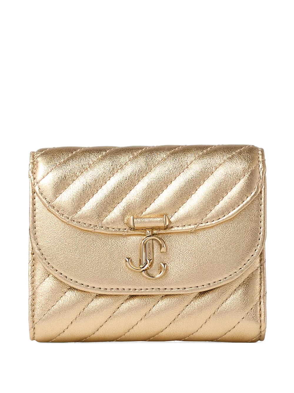 Jimmy Choo Curve Marinda quilted wallet | Gold | Image 1