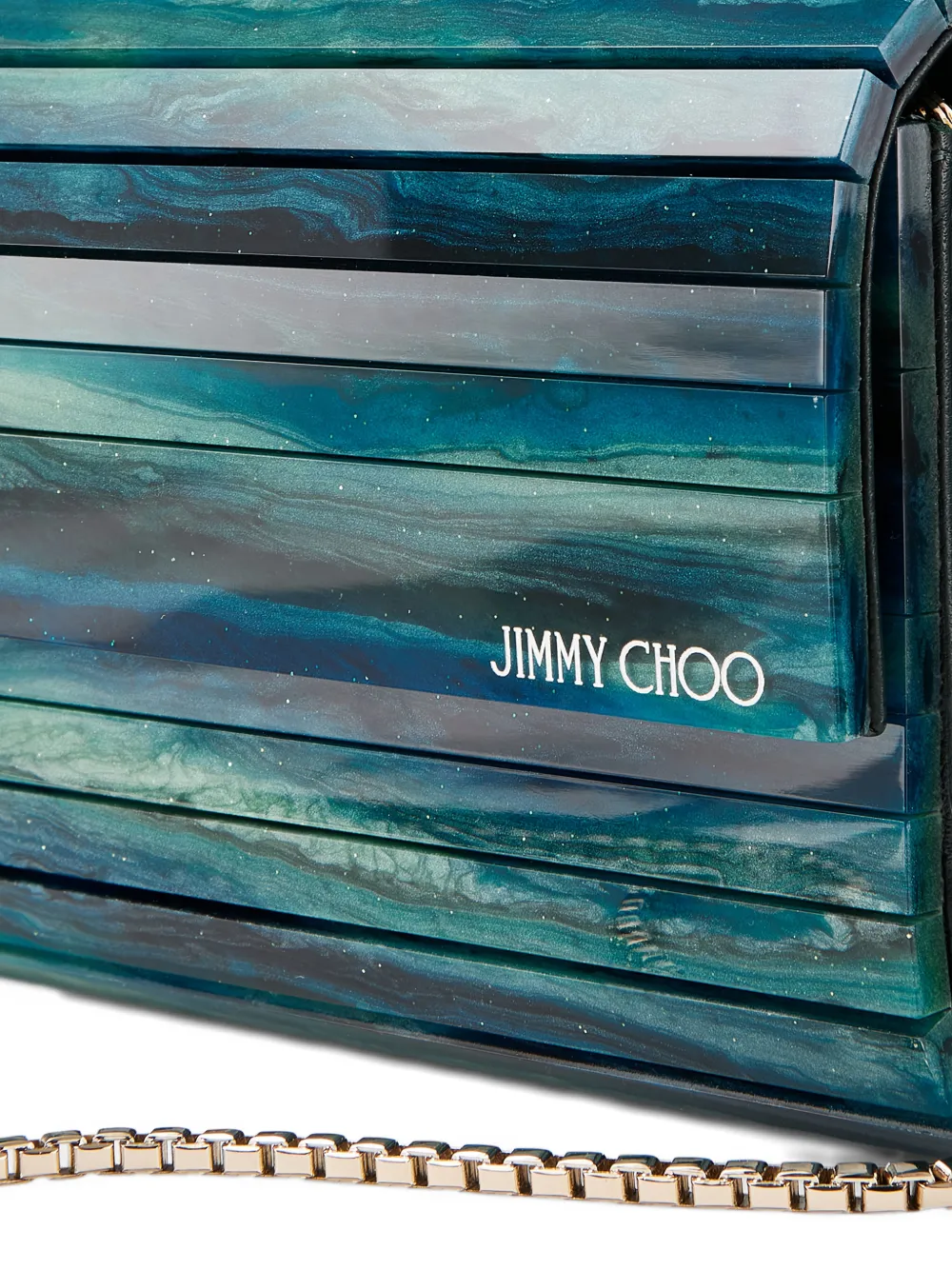 Jimmy Choo Sweetie clutch met marmer-effect Blauw