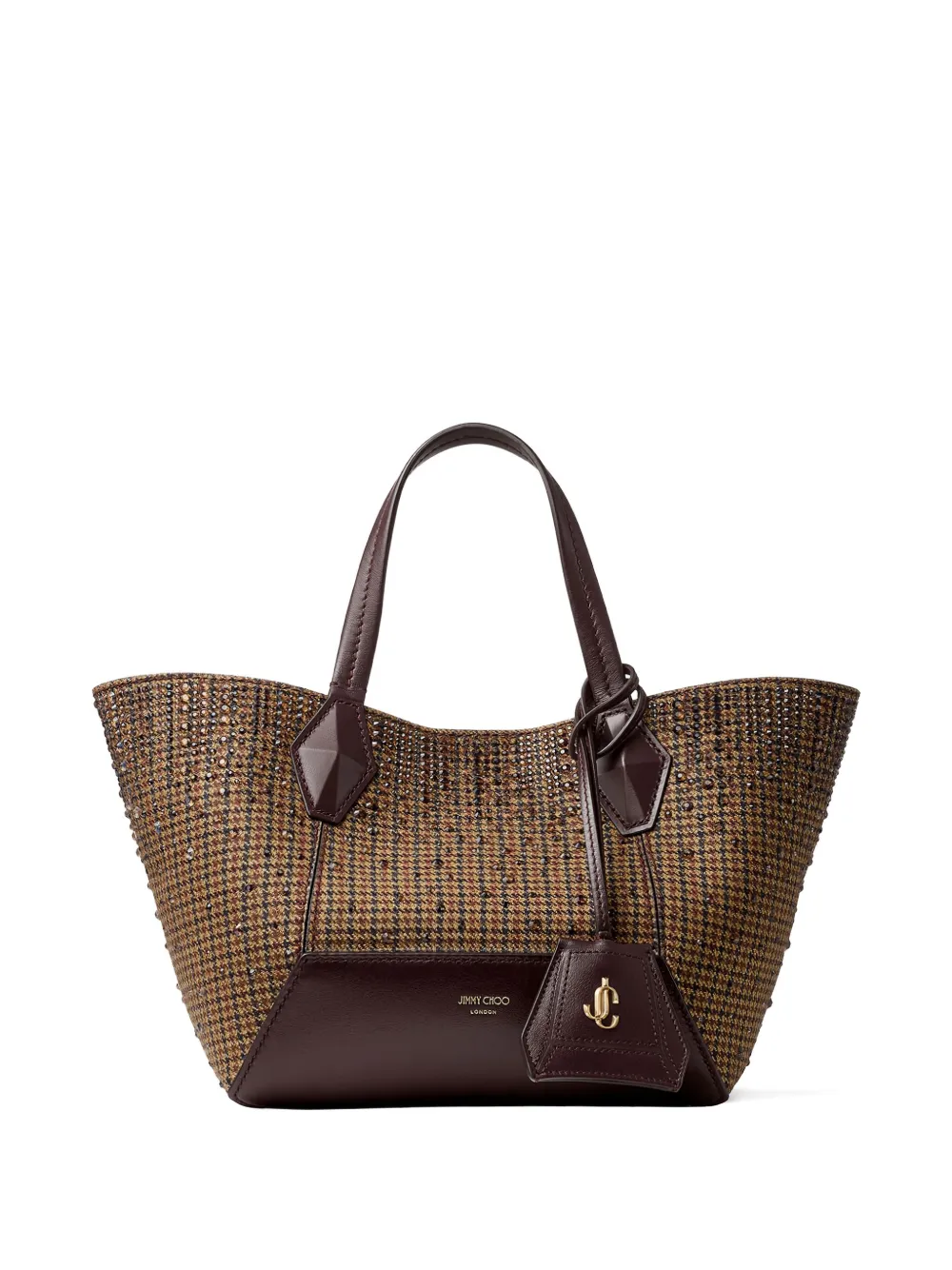 JIMMY CHOO ブラウン ハンドバッグ Jimmy Choo Diamond ビジュートリム ハンドバッグ S | ブラウン