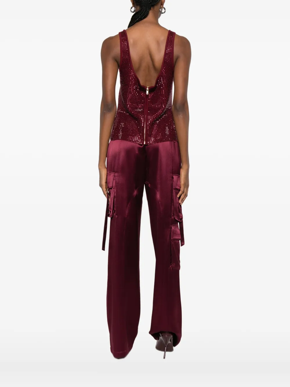 Retroféte Marzia Embellished Top Port In Red