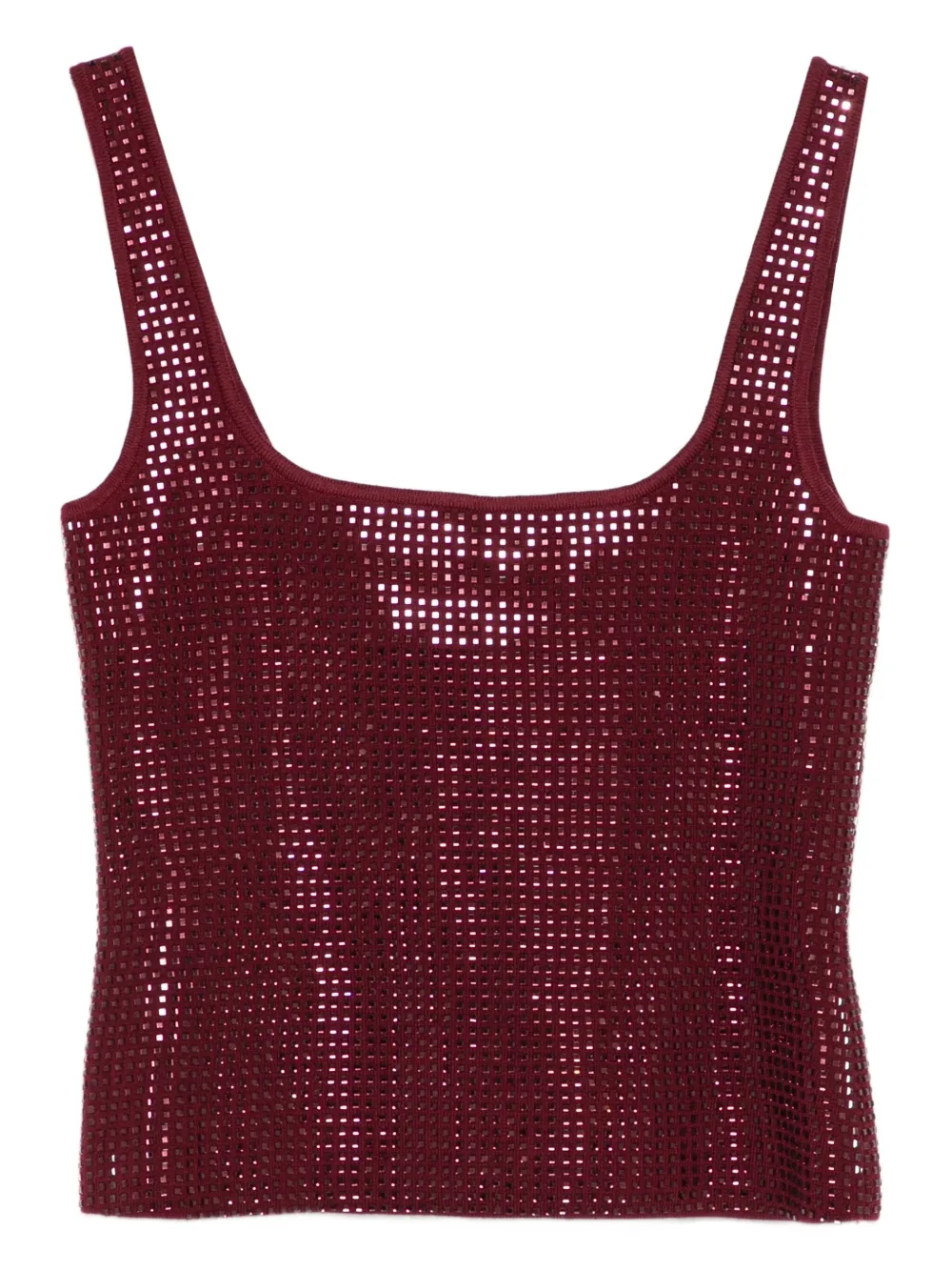 Retrofete haut à encolure carrée | rouge | Image 1