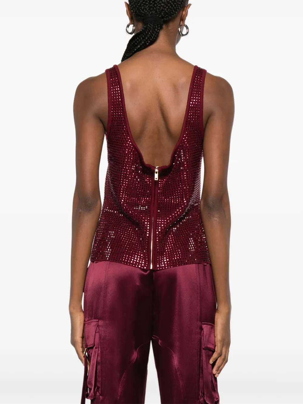 Retrofete Top met vierkante hals Rood
