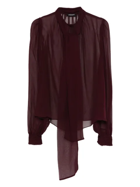 Retrofete tie-neck long-sleeve top