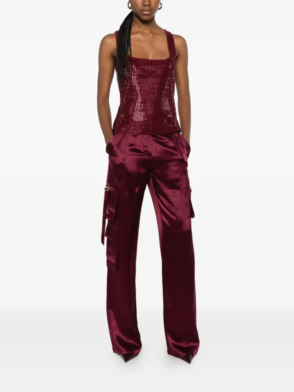 Retrofete cargo-pocket trousers - Rood
