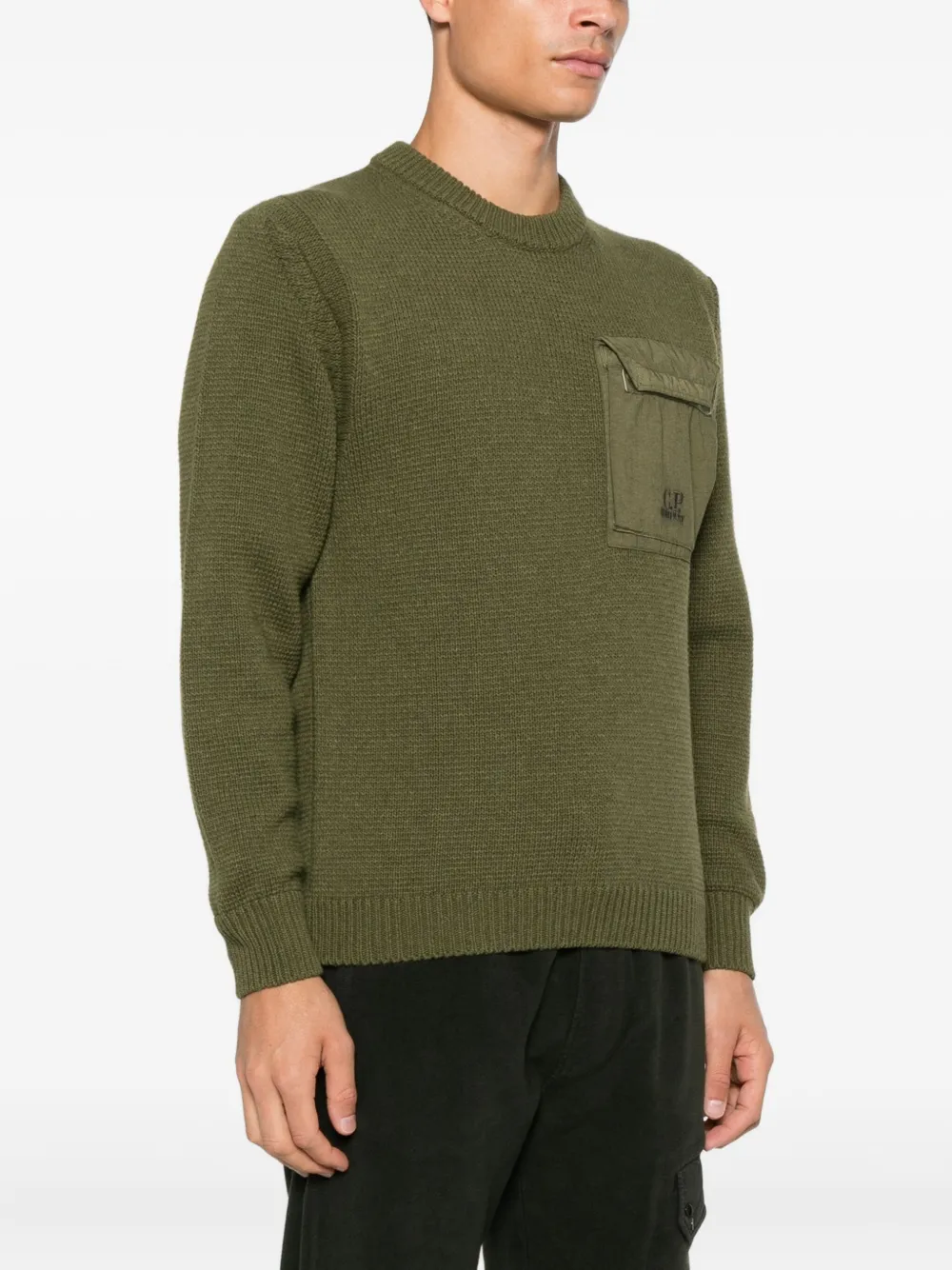 C.P. Company Trui met borstzak Groen