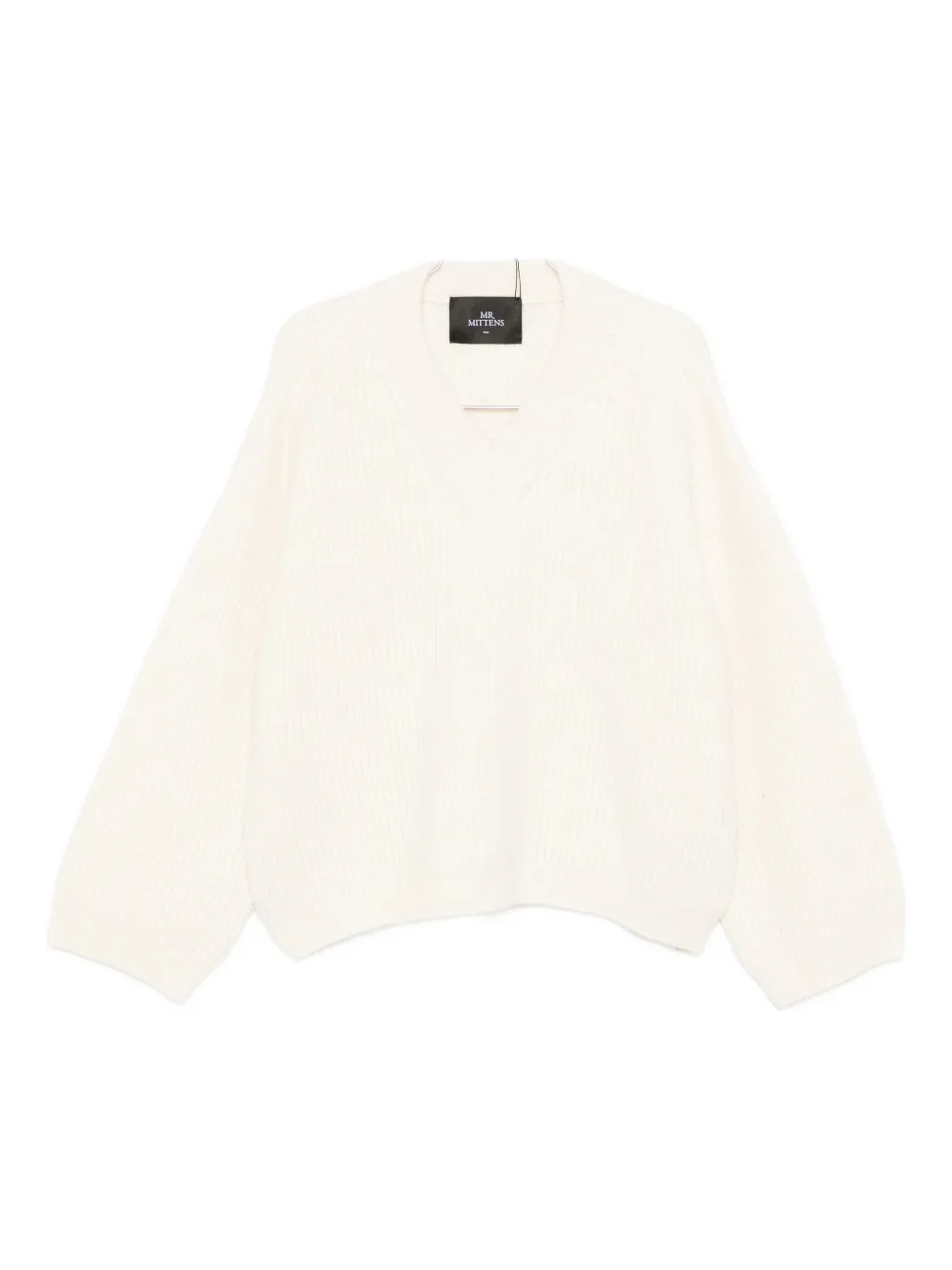 Mr Mittens V-neck Sweater In White