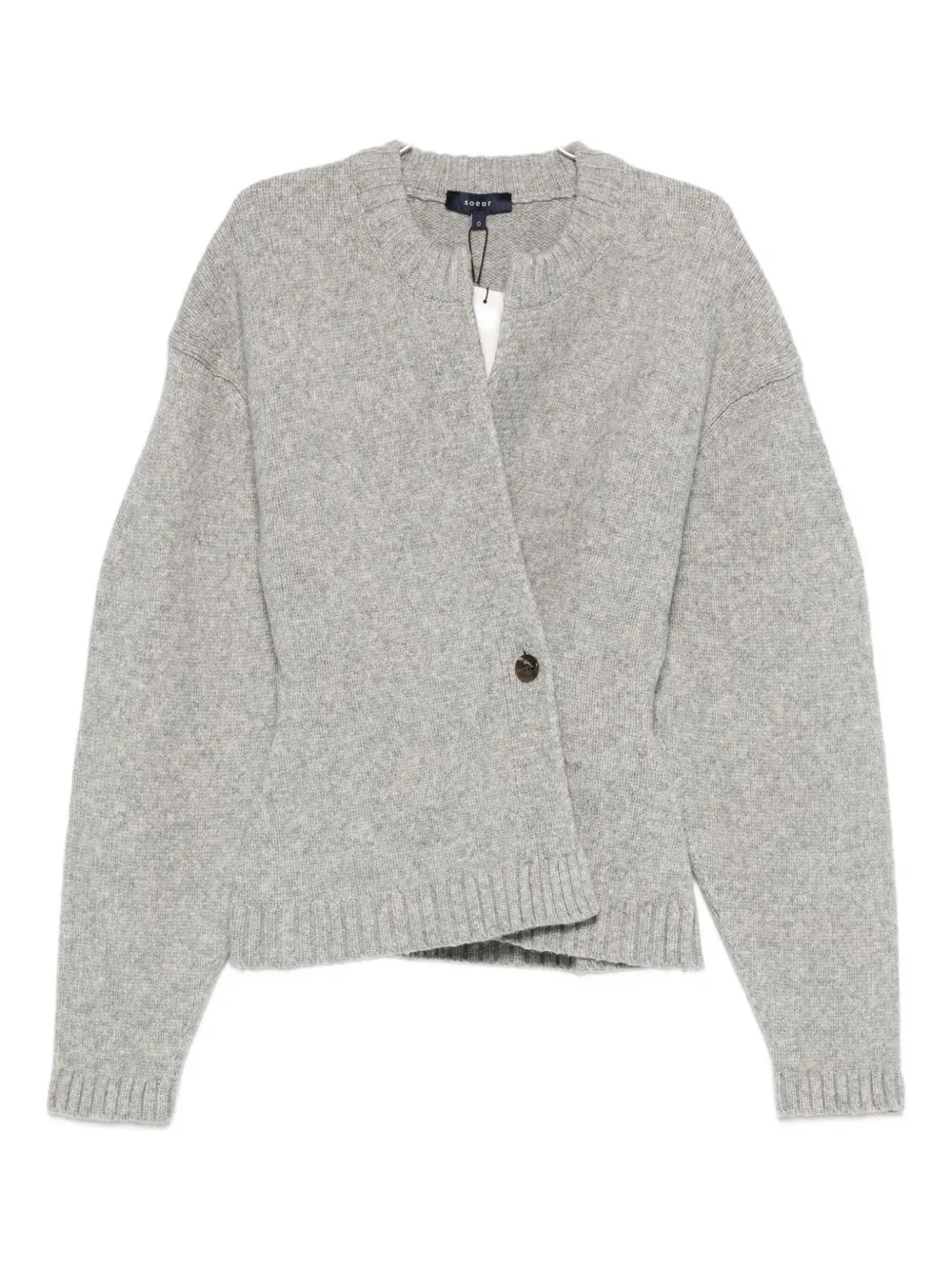 Soeur Asymmetric Cardigan In Gray