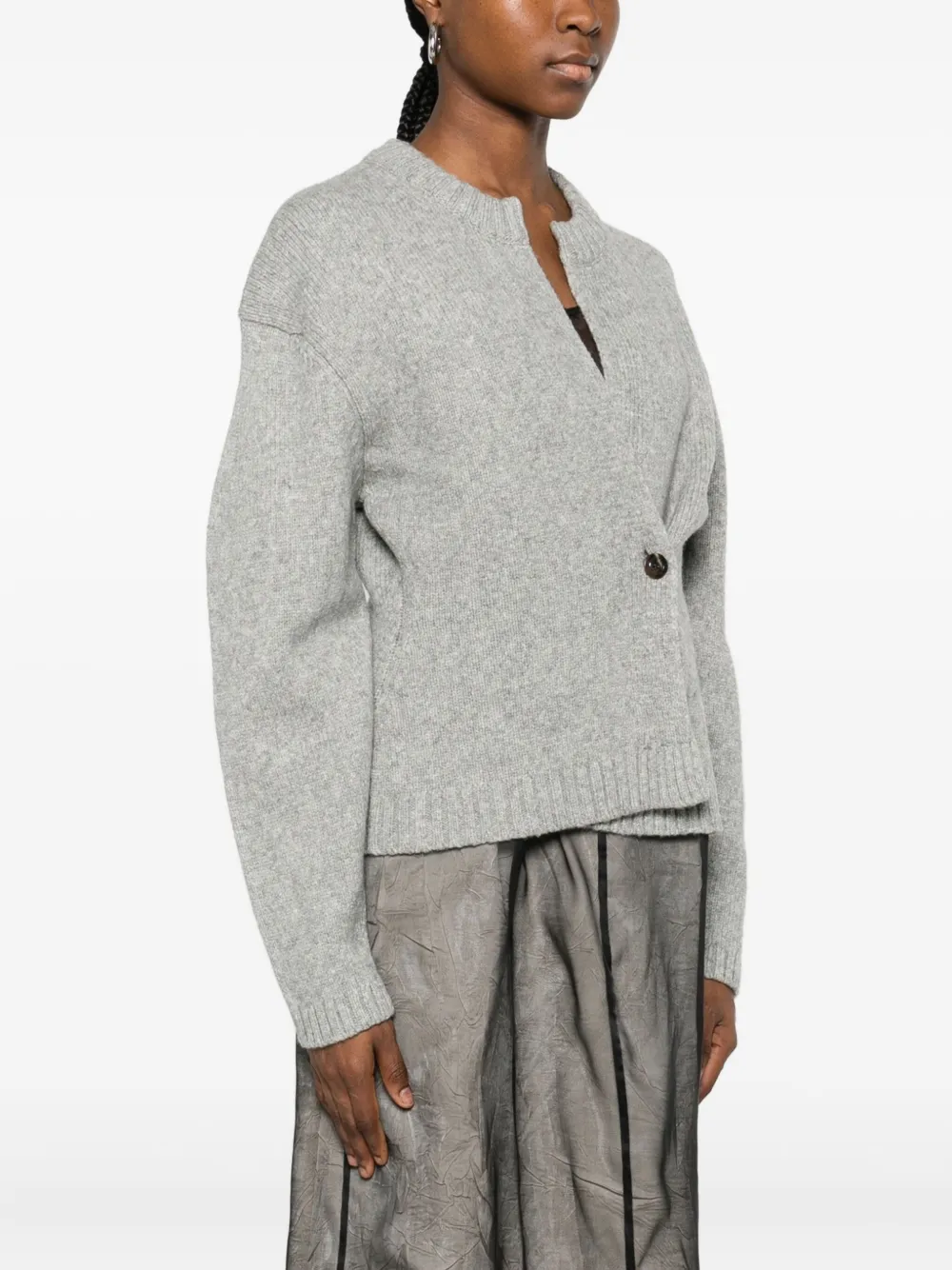 Soeur Asymmetric Cardigan In Gray