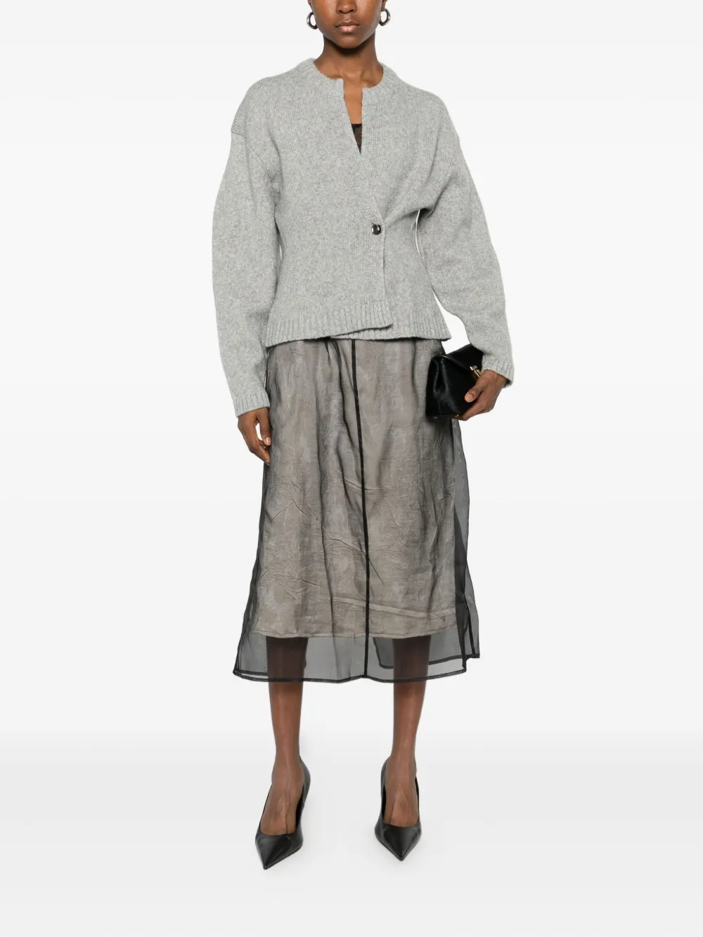 Soeur Asymmetric Cardigan In Gray