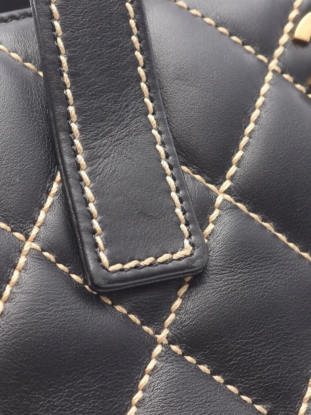 Pre-owned Chanel 2004-2005 Cc Calfskin Wild Stitch Handbag In Black