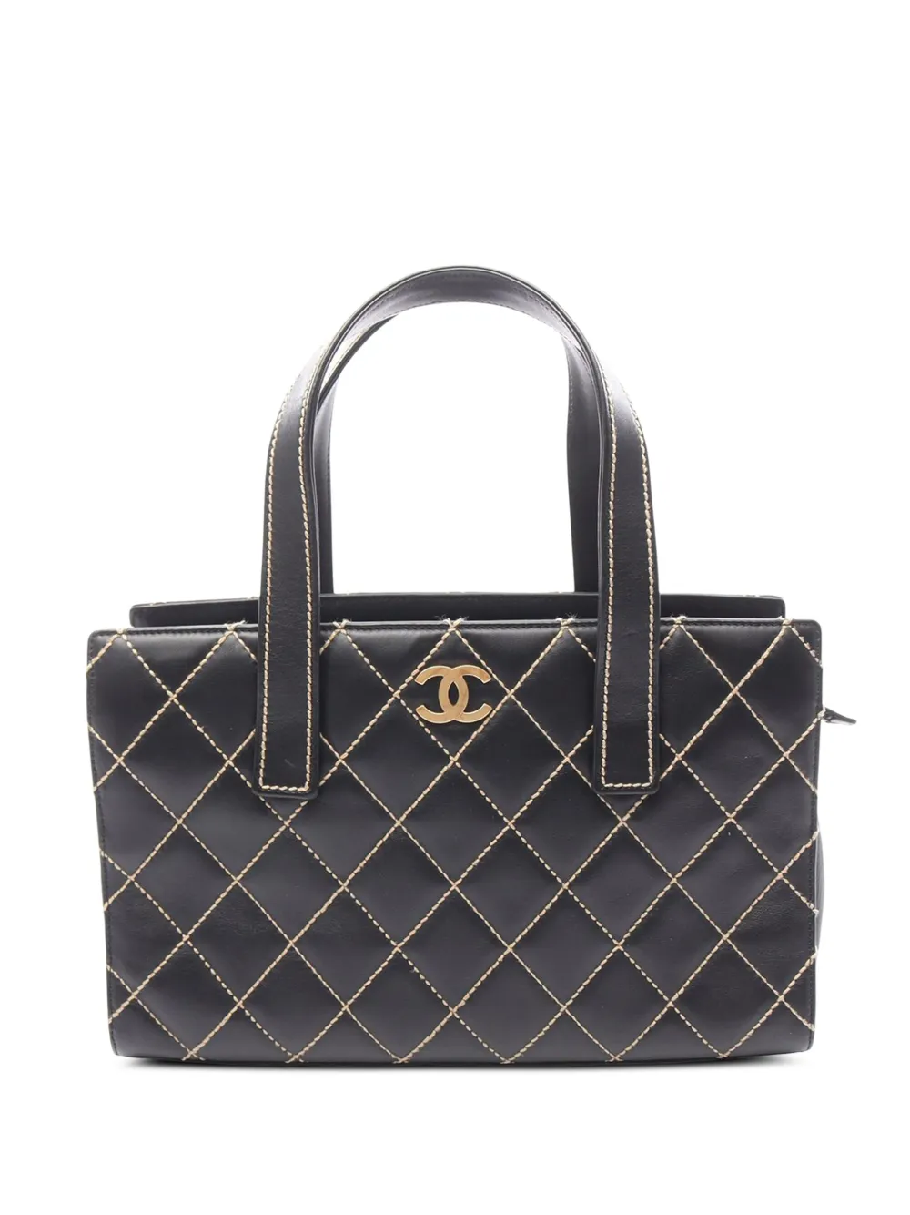 CHANEL Pre-Owned 2004-2005 CC Calfskin Wild Stitch handbag - Nero