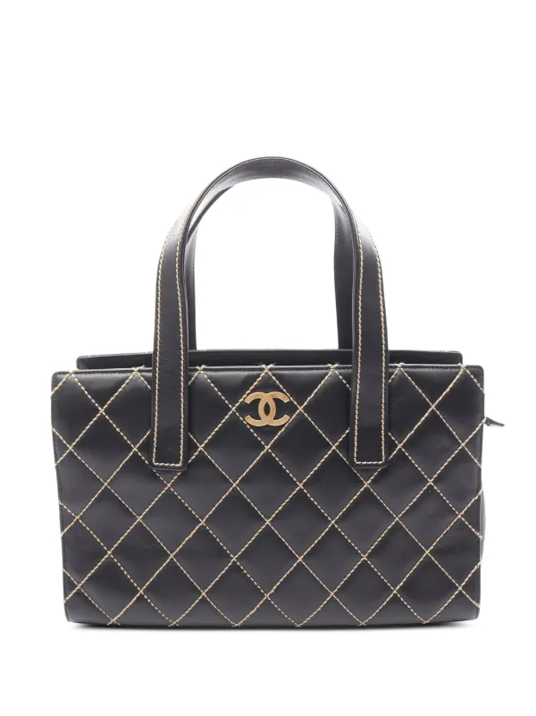 CHANEL Pre-Owned 2004-2005 CC Calfskin Wild Stitch Handbag Black  FARFETCH ID