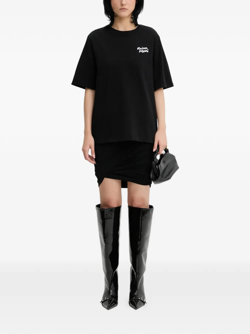 Rick Owens Lilies Luna draped mini skirt - Zwart