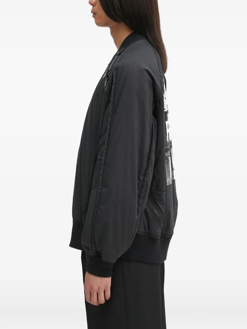  Undercover Zip-detail Bomber Jacket - Black 