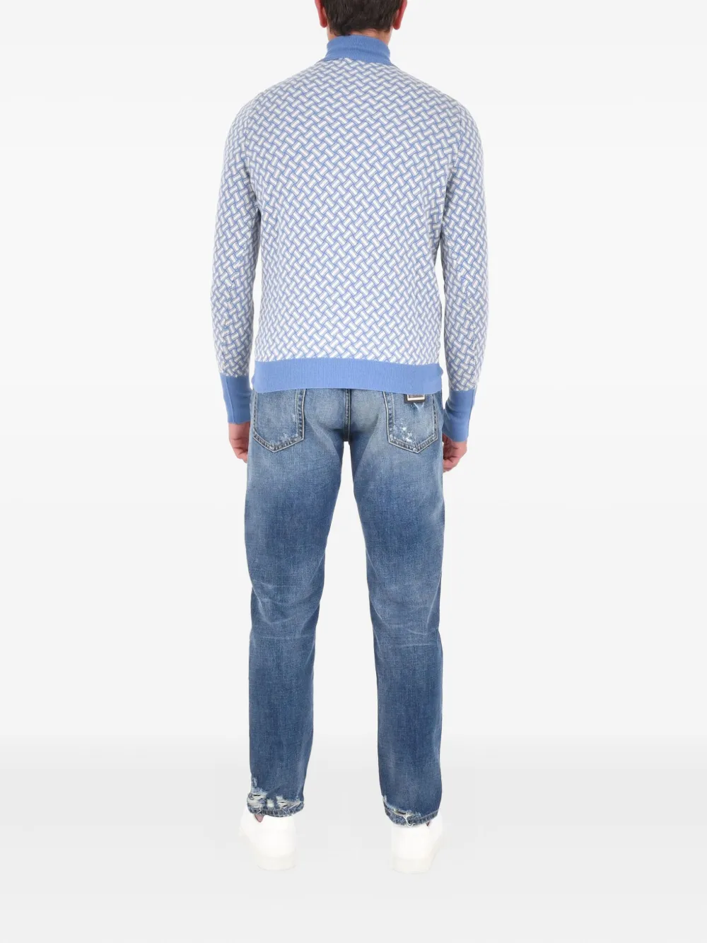 Drumohr Coltrui met patroon Blauw