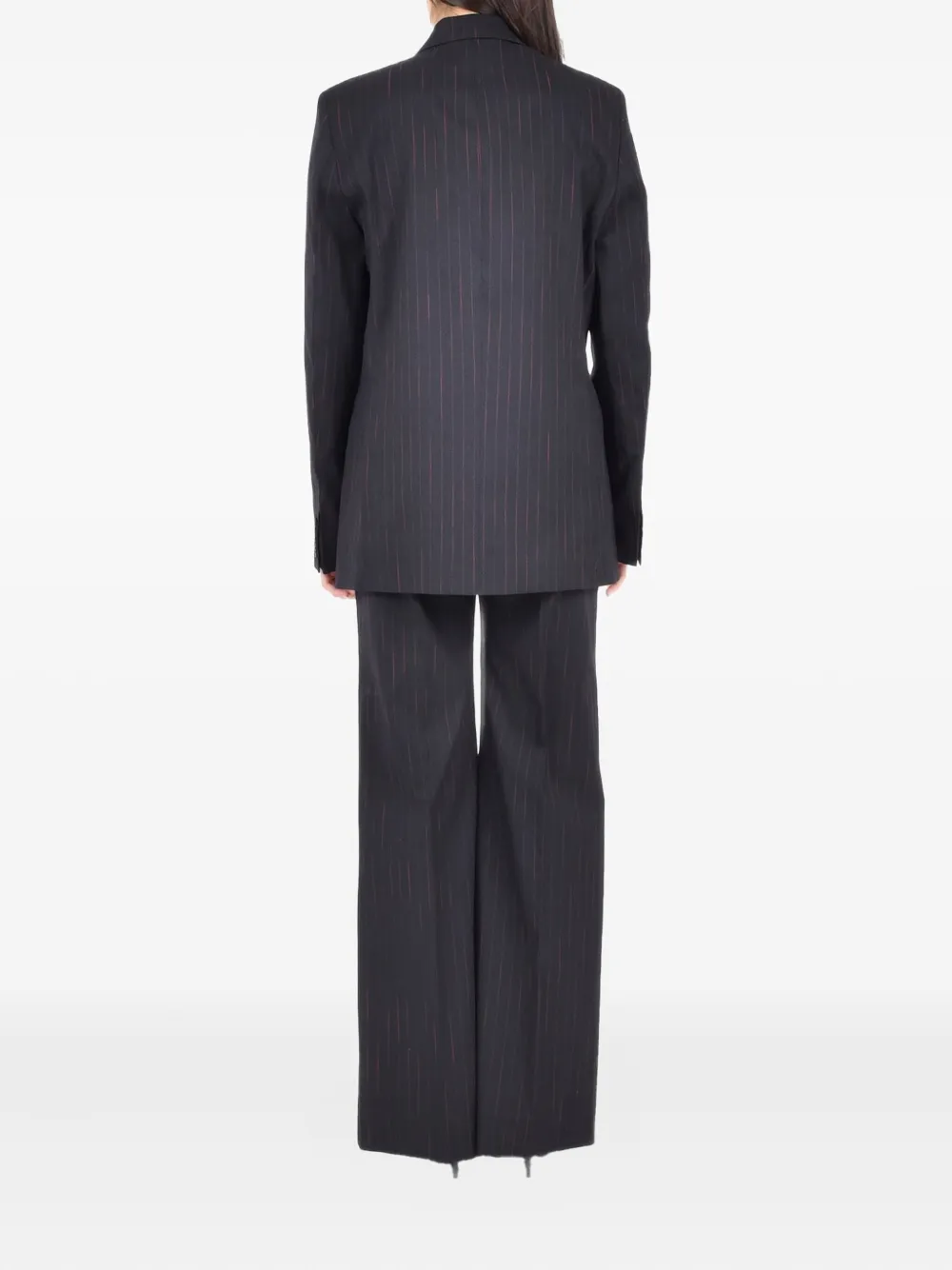 Victoria Beckham Single-breasted Pinstripe Blazer In Black