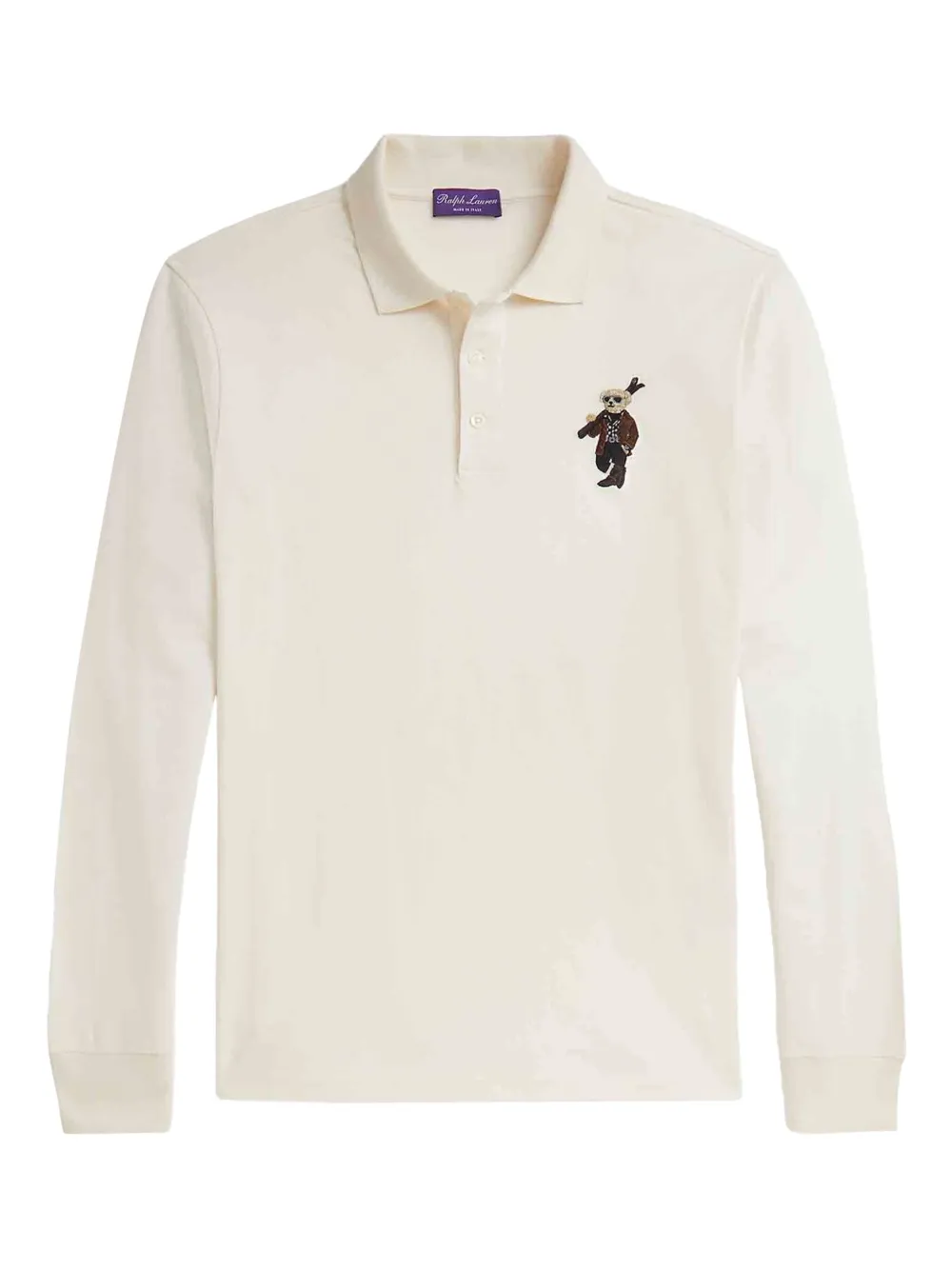 Ralph Lauren Collection embroidered long-sleeve polo shirt | White | Image 1