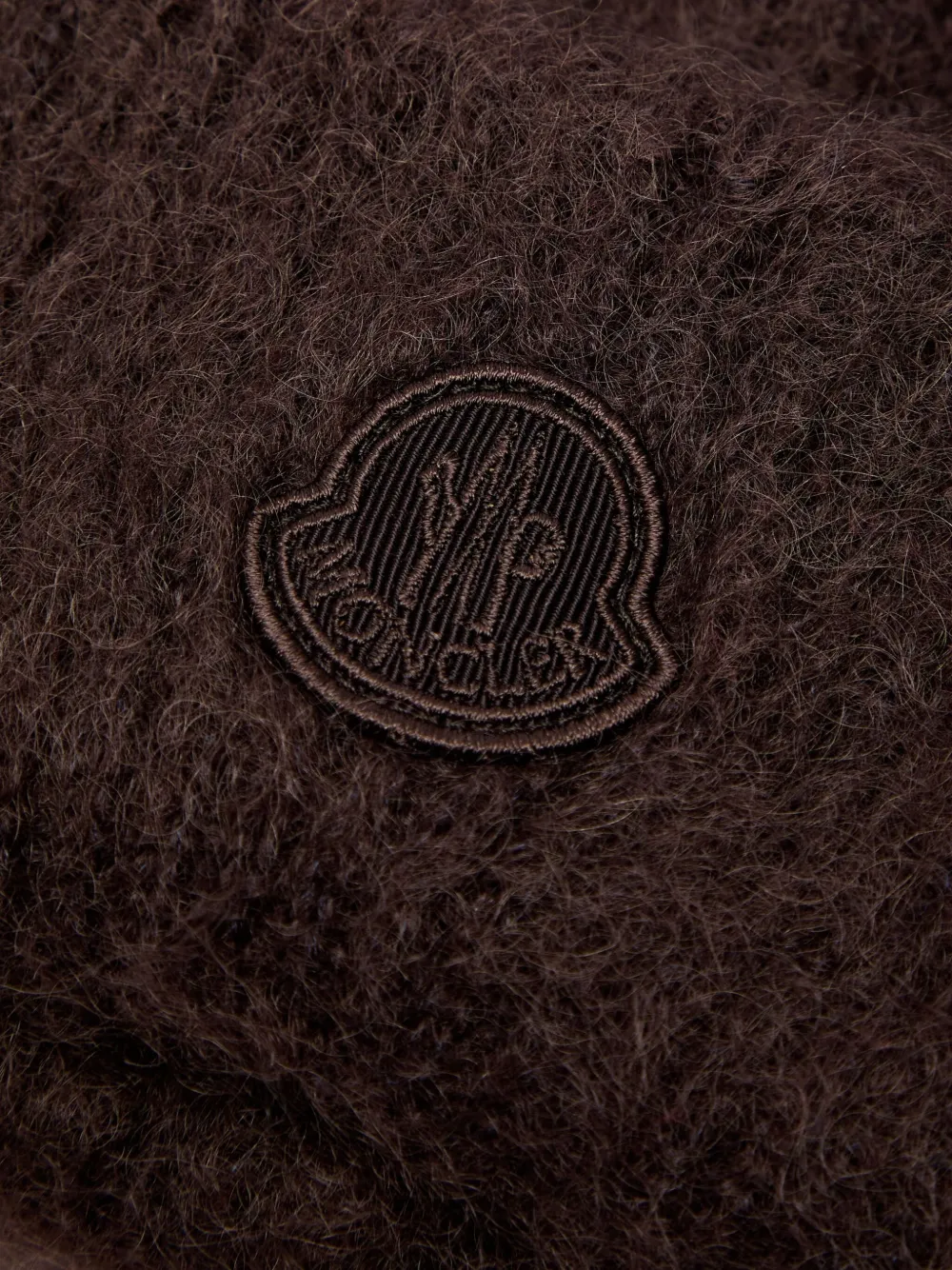 Moncler logo-patch beanie hat - Bruin