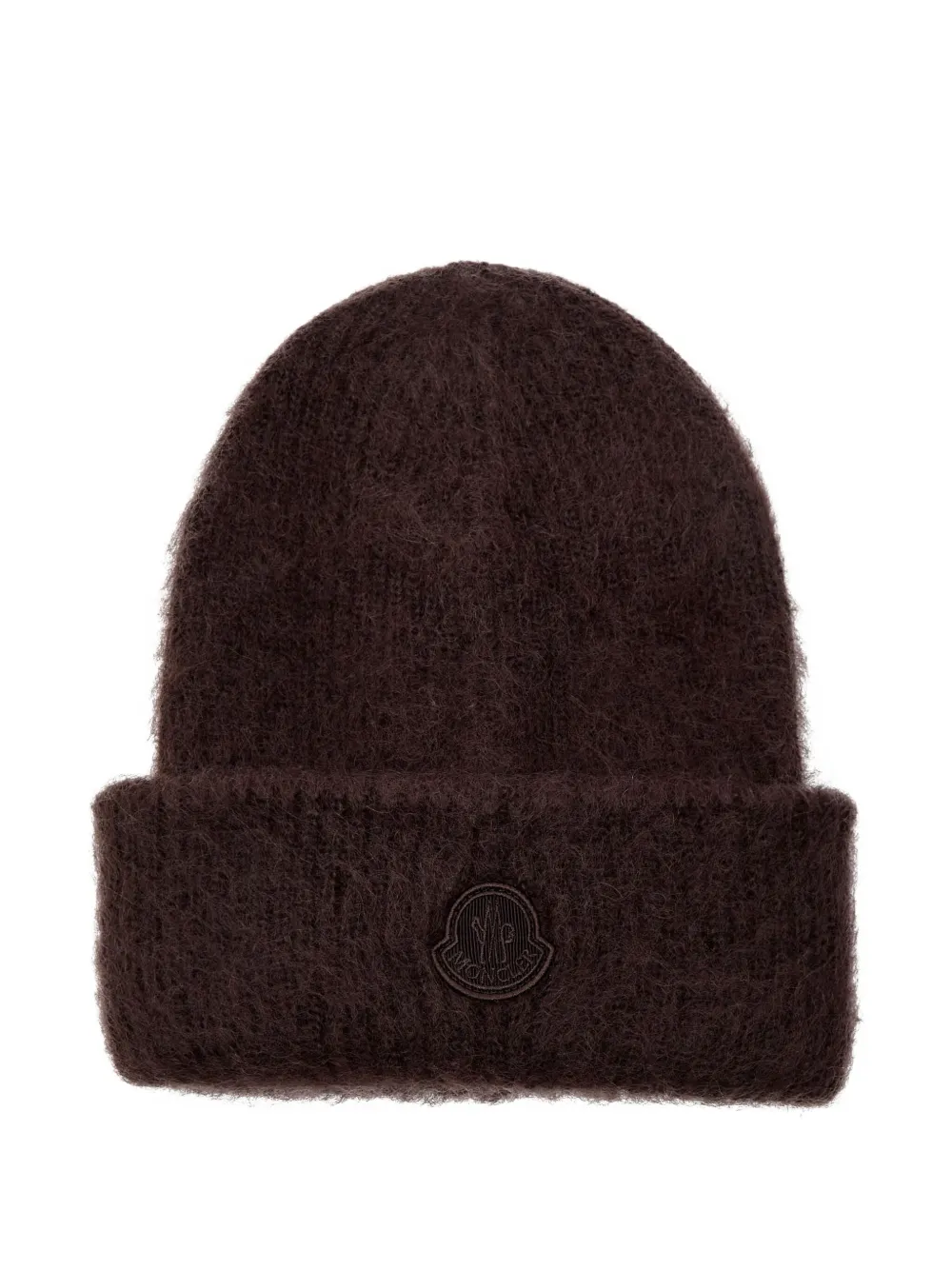Moncler logo-patch beanie hat | Brown | Image 1