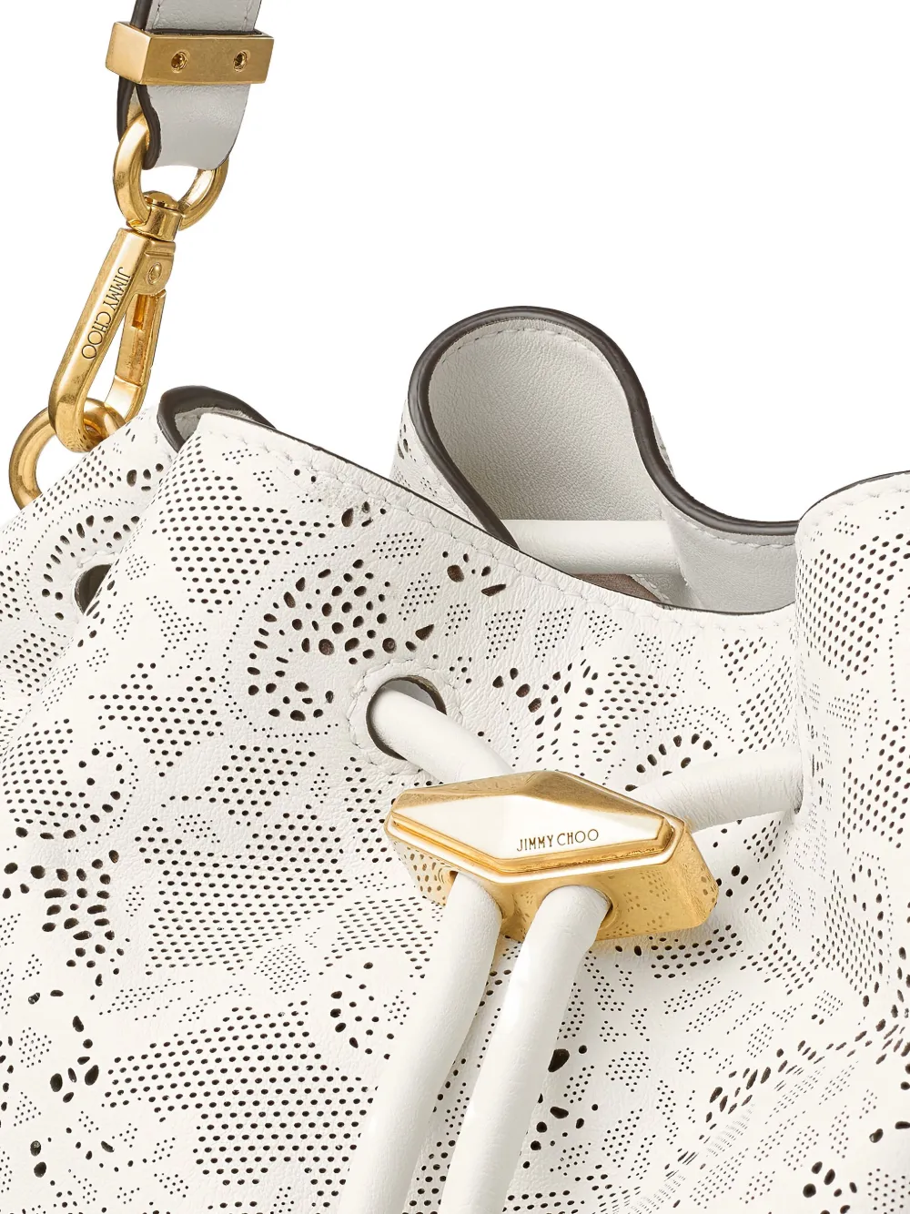 Jimmy Choo Bucket-tas verfraaid met bloemen Wit