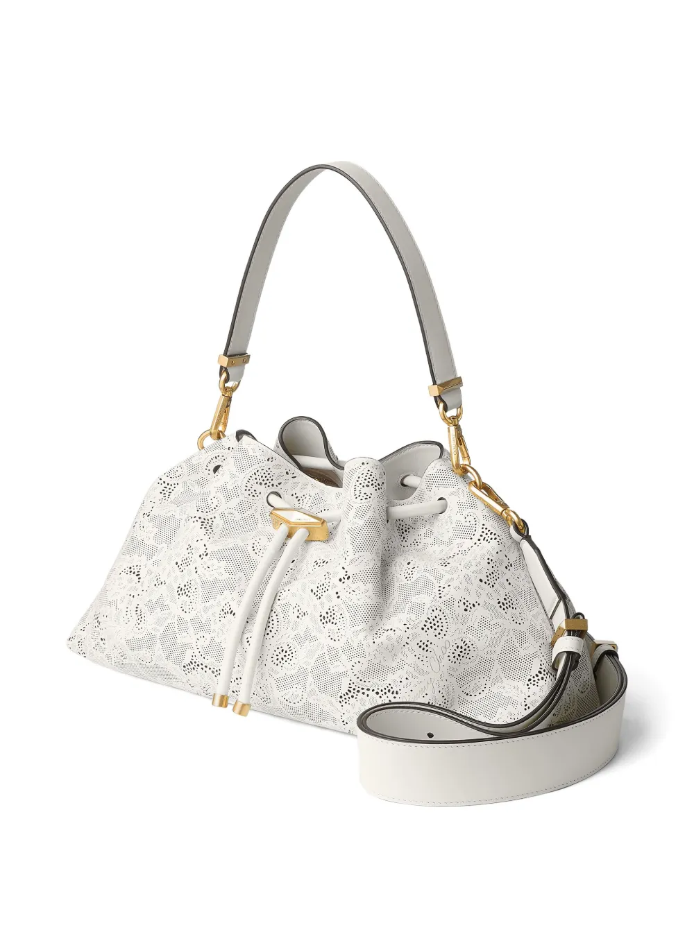 Jimmy Choo Bucket-tas verfraaid met bloemen Wit
